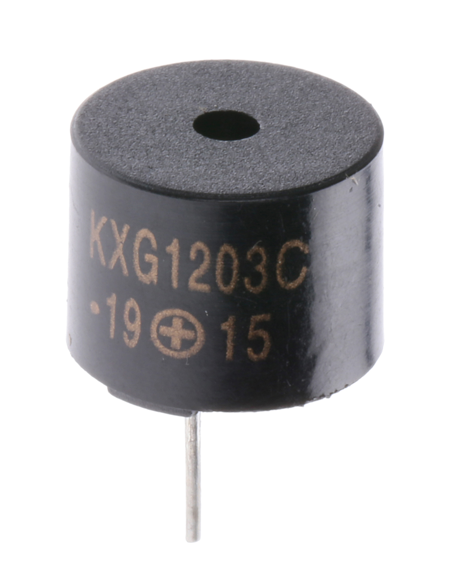 Kingstate 85 dB Through Hole Continuous Internal 9.5 mm Magnetic Buzzer Component 12 mm 2 V dc Min 5V dc Max