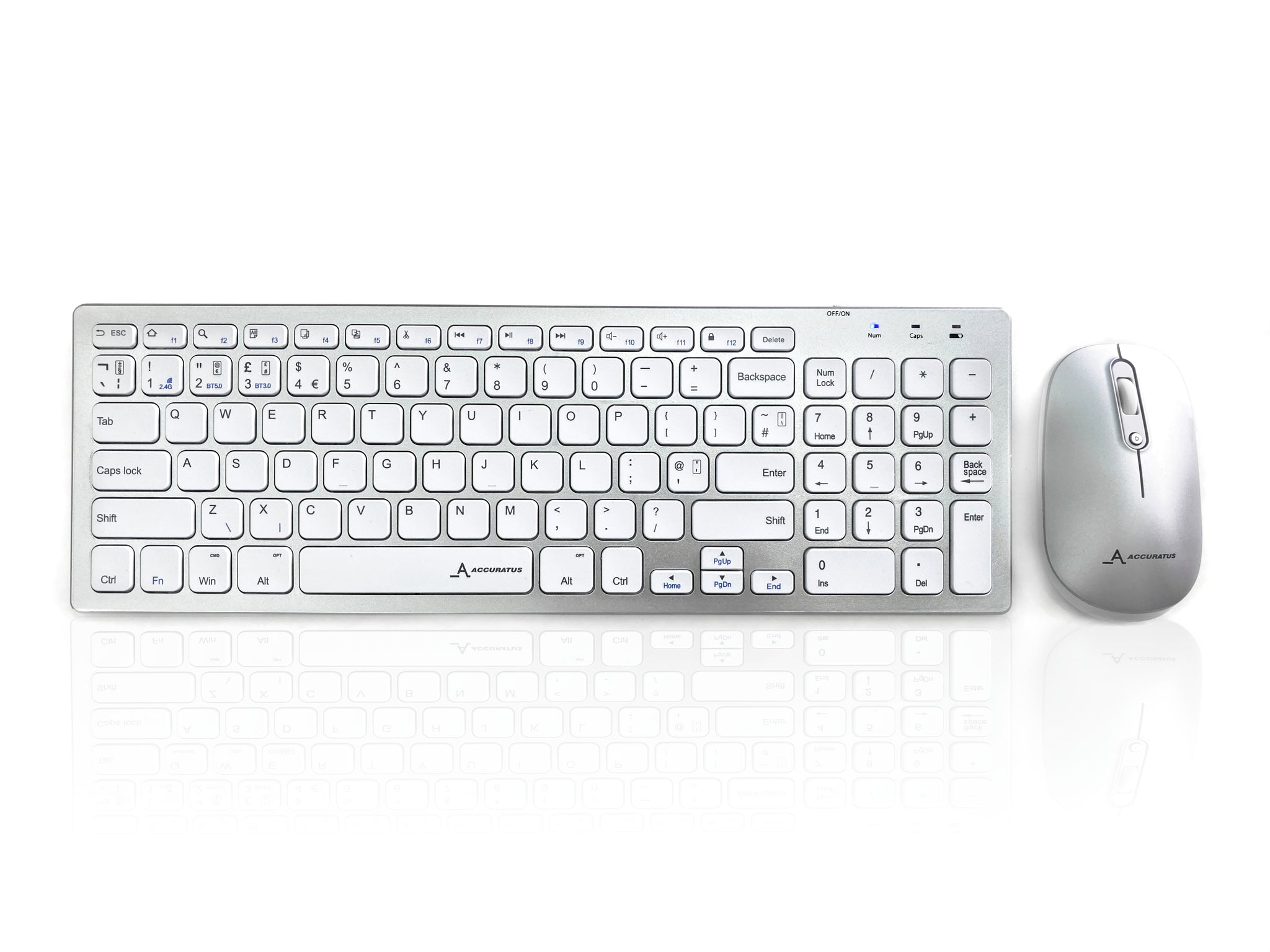 Ceratech KYB-8400-BTSET-S Wireless Bluetooth Multimedia Keyboard, QWERTY (US), White