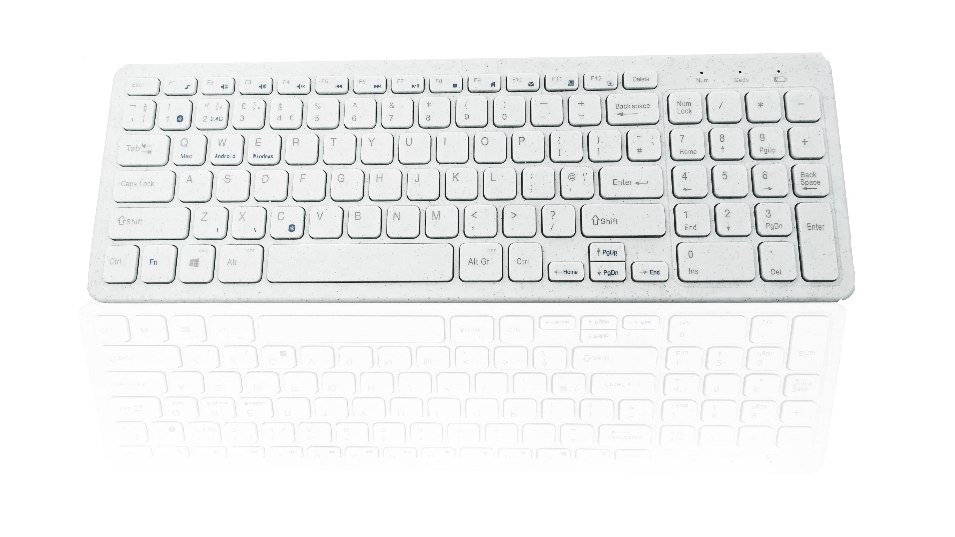 Ceratech KYB-BIO960-BTWH Wireless Bluetooth Compact Keyboard, QWERTY (UK), White