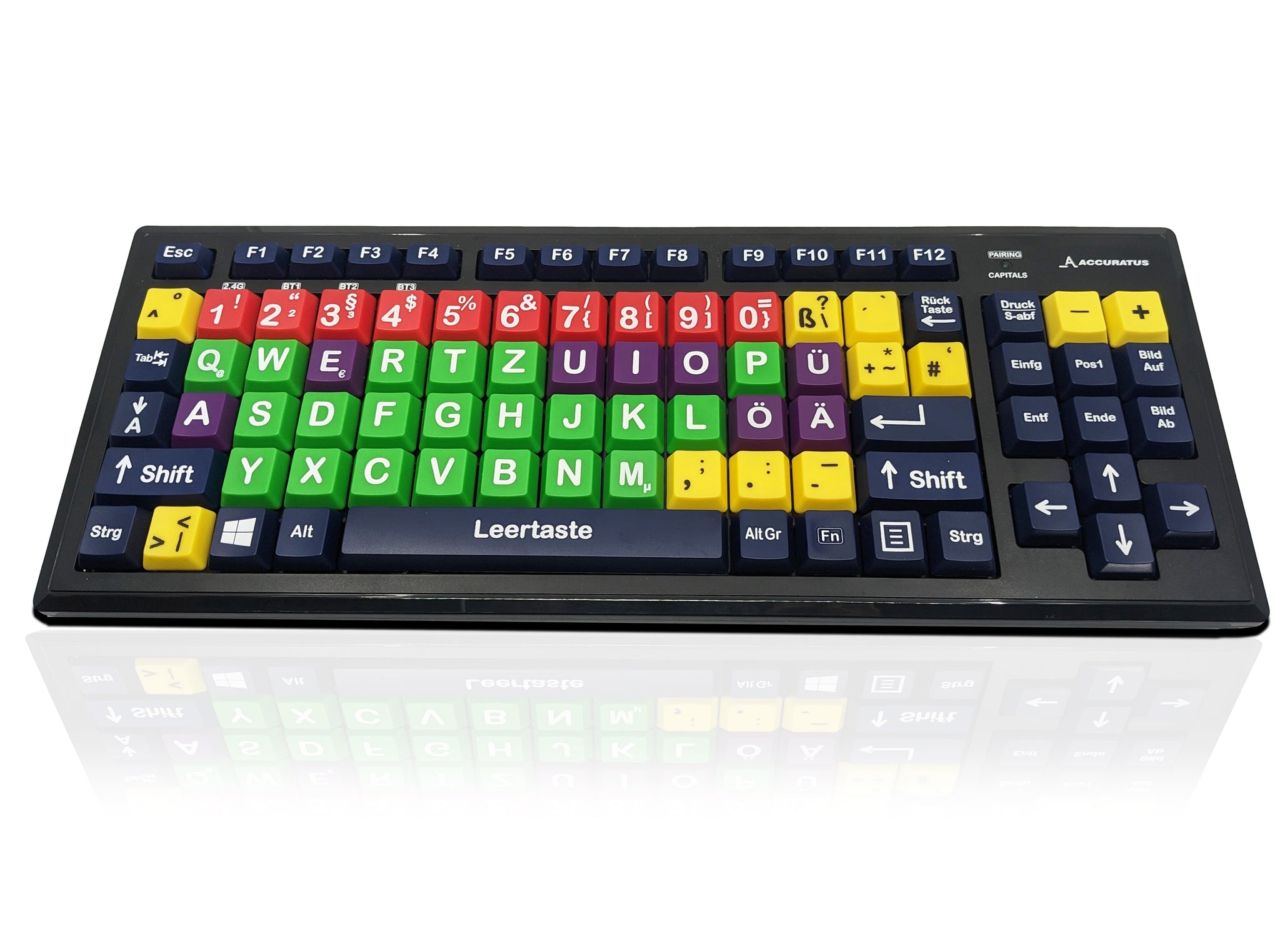 Ceratech KYB-M2MIX-UCGRBT Wireless Bluetooth Early Learning Keyboard, QWERTY, Multicolour