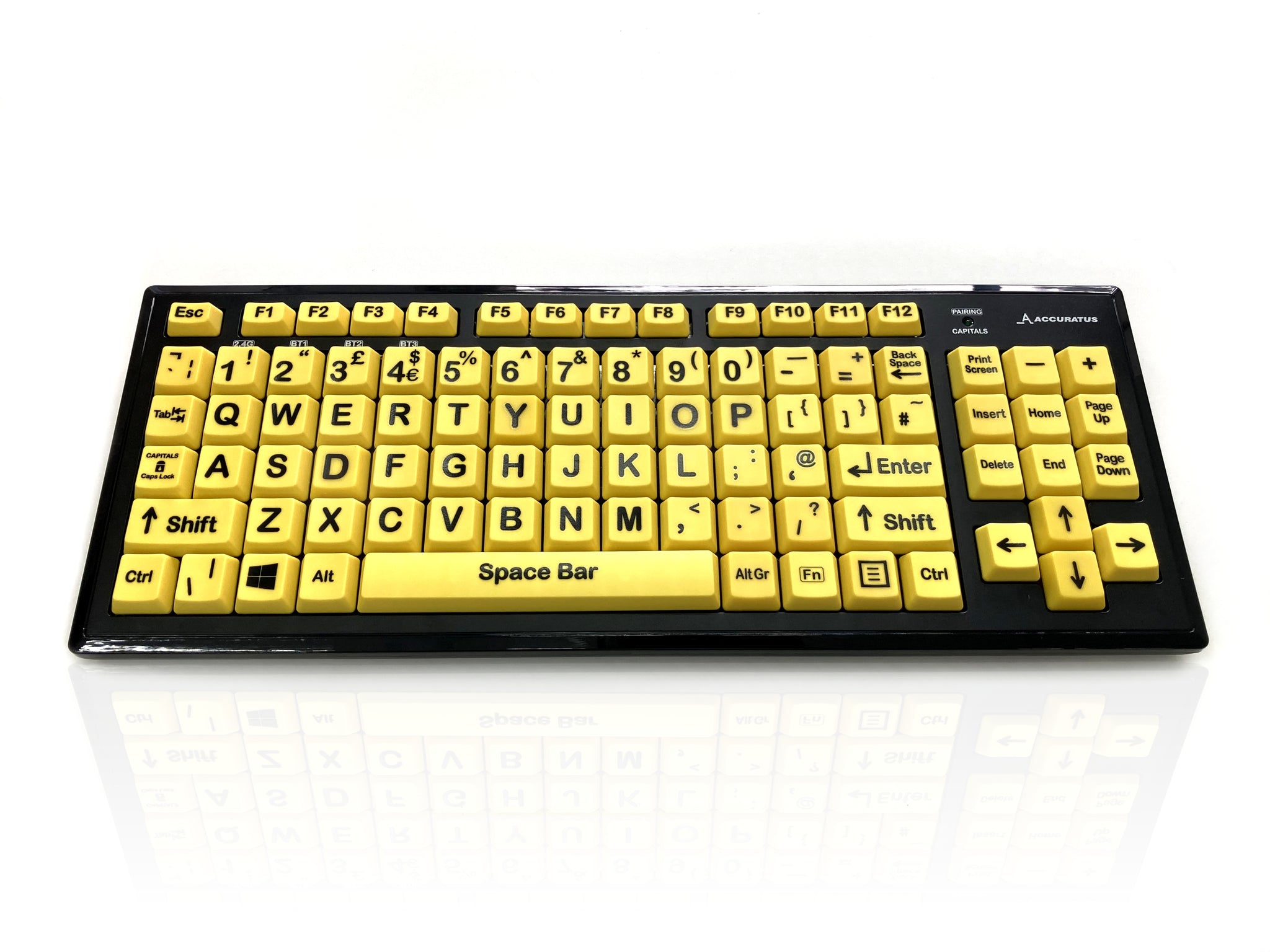 Ceratech KYB-M2VIS-UCUHBT Wireless Bluetooth Vision Impairment Keyboard, QWERTY (UK), Multicolour