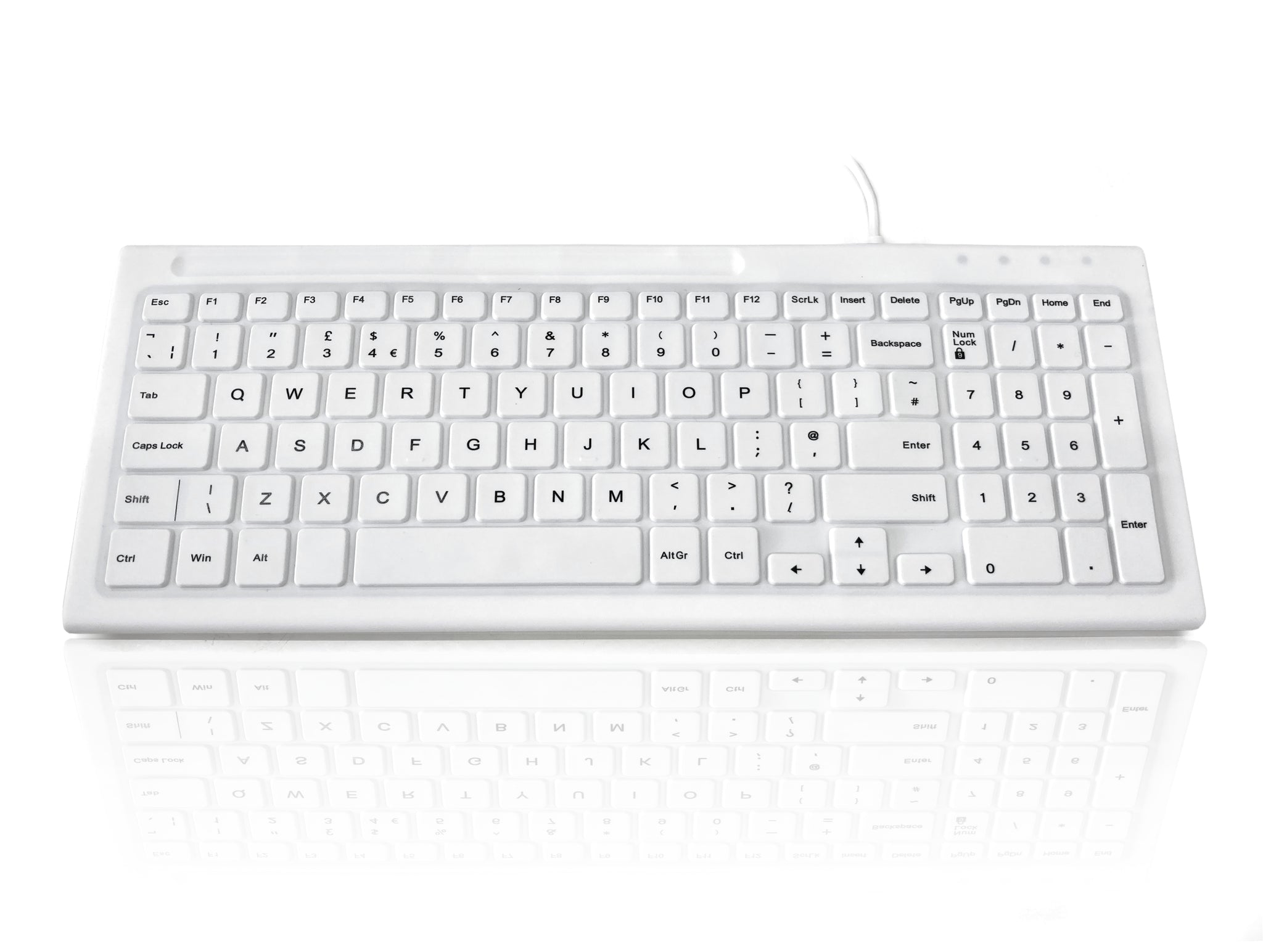 Ceratech KYB-MED-103-UWH Wired USB Standard Keyboard, QWERTY (UK), White