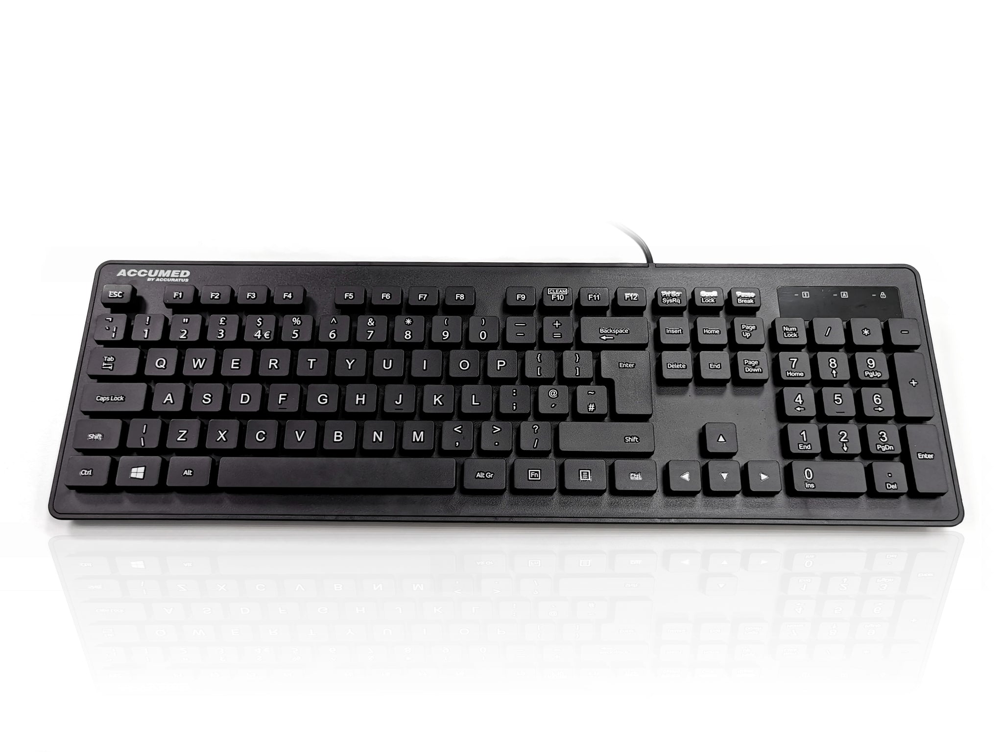 Ceratech KYB-MED-AQUA-UB Wired USB Medical Keyboard, QWERTY (UK), Black