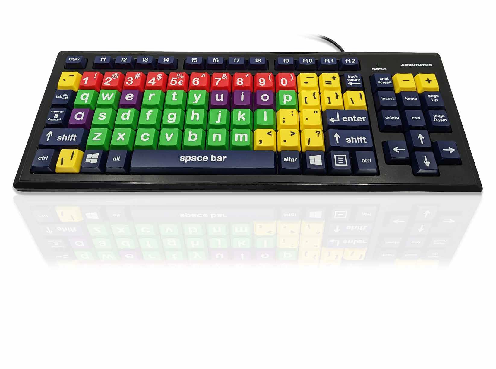 Ceratech KYB-MON2MIX-LCUS Wired USB Early Learning Keyboard, QWERTY (US), Multicolour