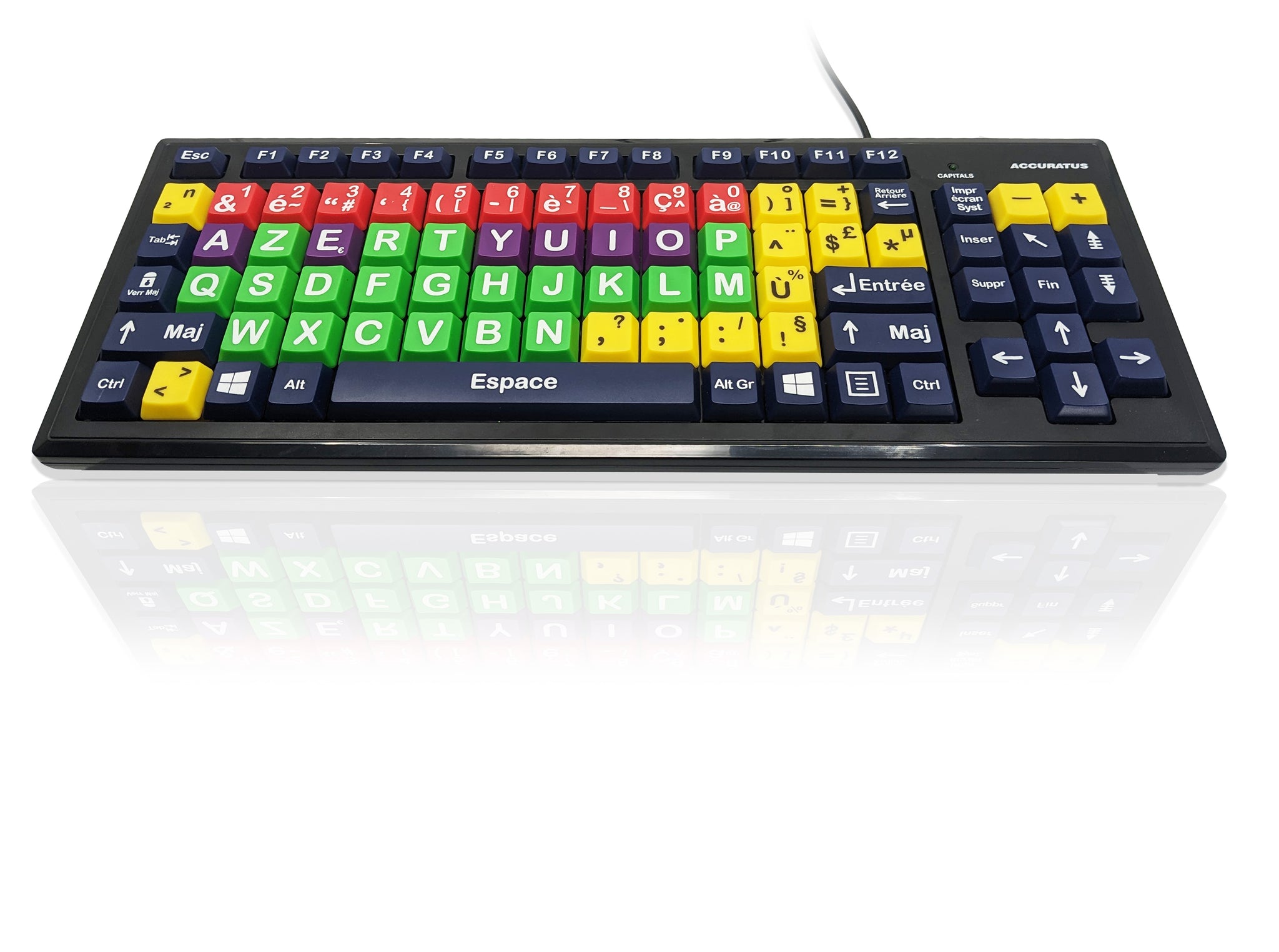 Ceratech KYB-MON2MIX-UCFR Wired USB Early Learning Keyboard, QWERTY (French), Multicolour
