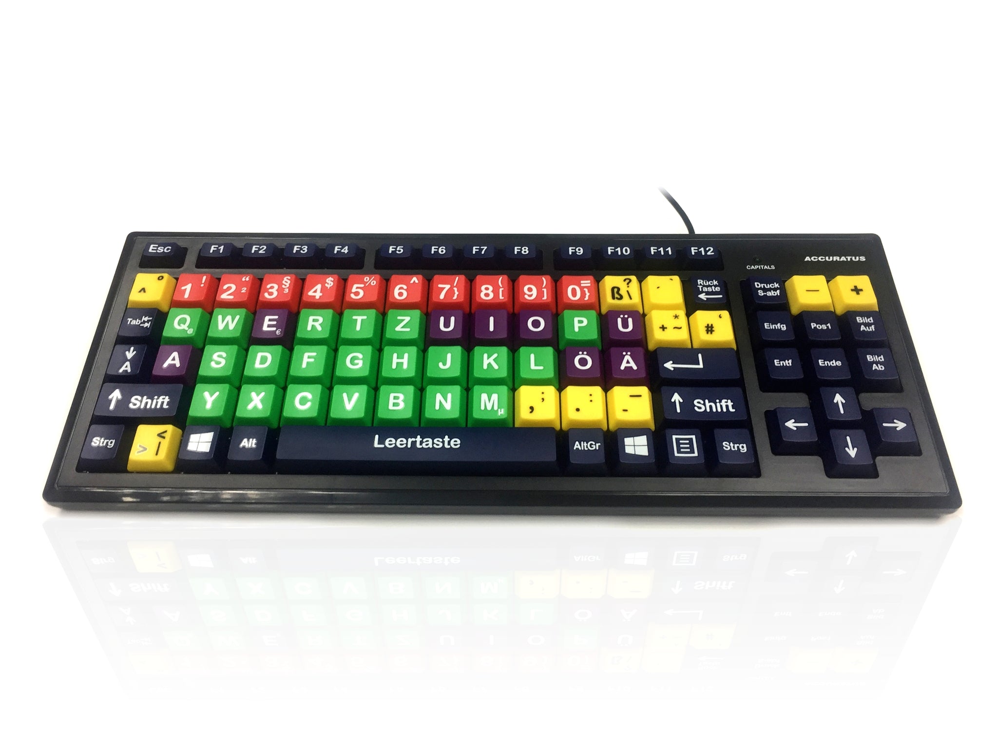 Ceratech KYB-MON2MIX-UCGR Wired USB Early Learning Keyboard, QWERTY, Multicolour