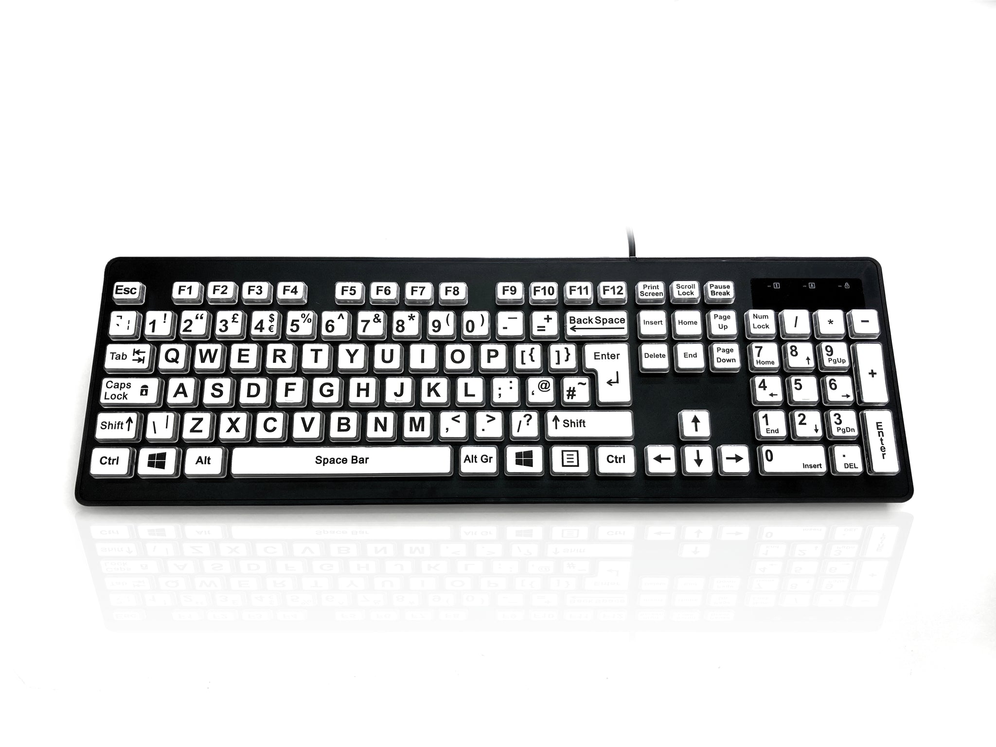 Ceratech KYB-RAINBOW2-BLK Wired USB Standard Keyboard, QWERTY (UK), Multicolour