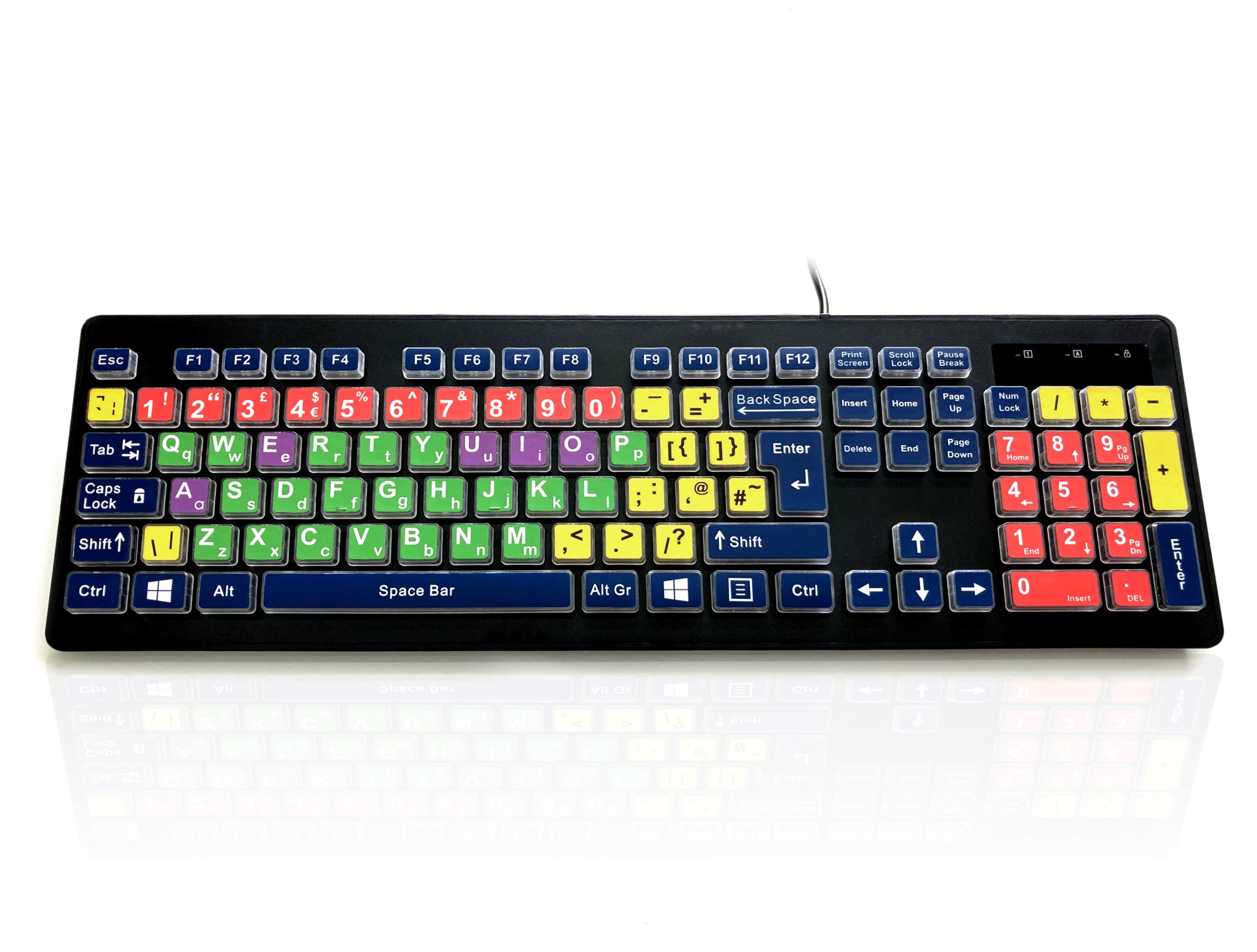 Ceratech KYB-RAINBOW2-MIX Wired USB Standard Keyboard, QWERTY (UK), Multicolour