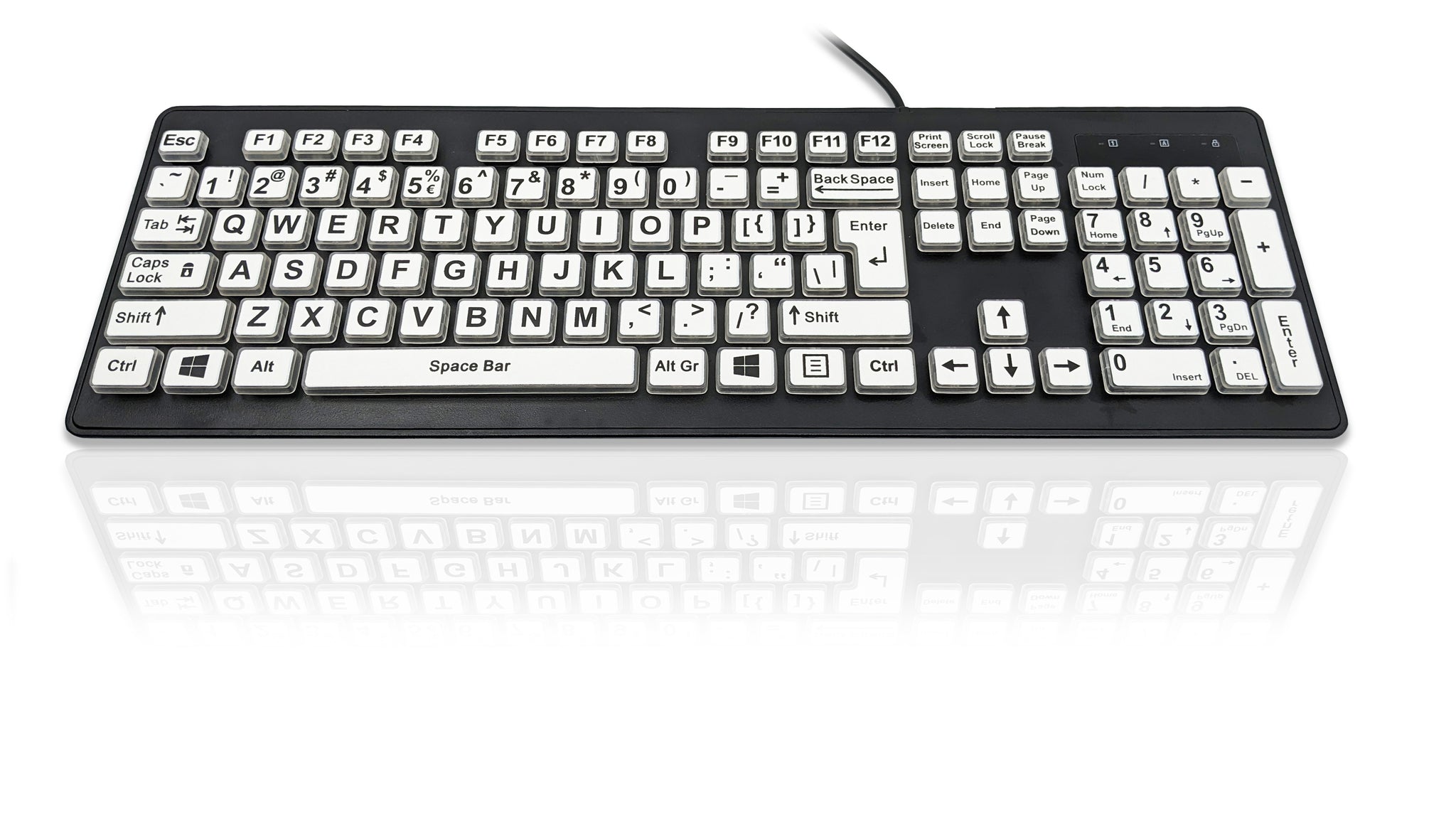 Ceratech KYB-RAINBOW2BKUS Wired USB Standard Keyboard, QWERTY (UK), Multicolour