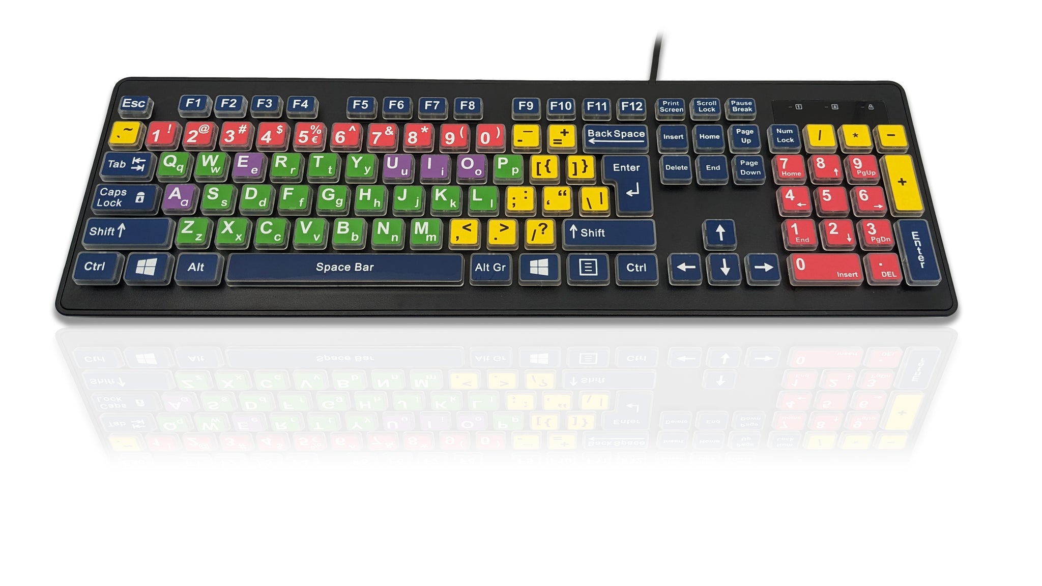 Ceratech KYB-RAINBOW2MXUS Wired USB Standard Keyboard, QWERTY (UK), Multicolour