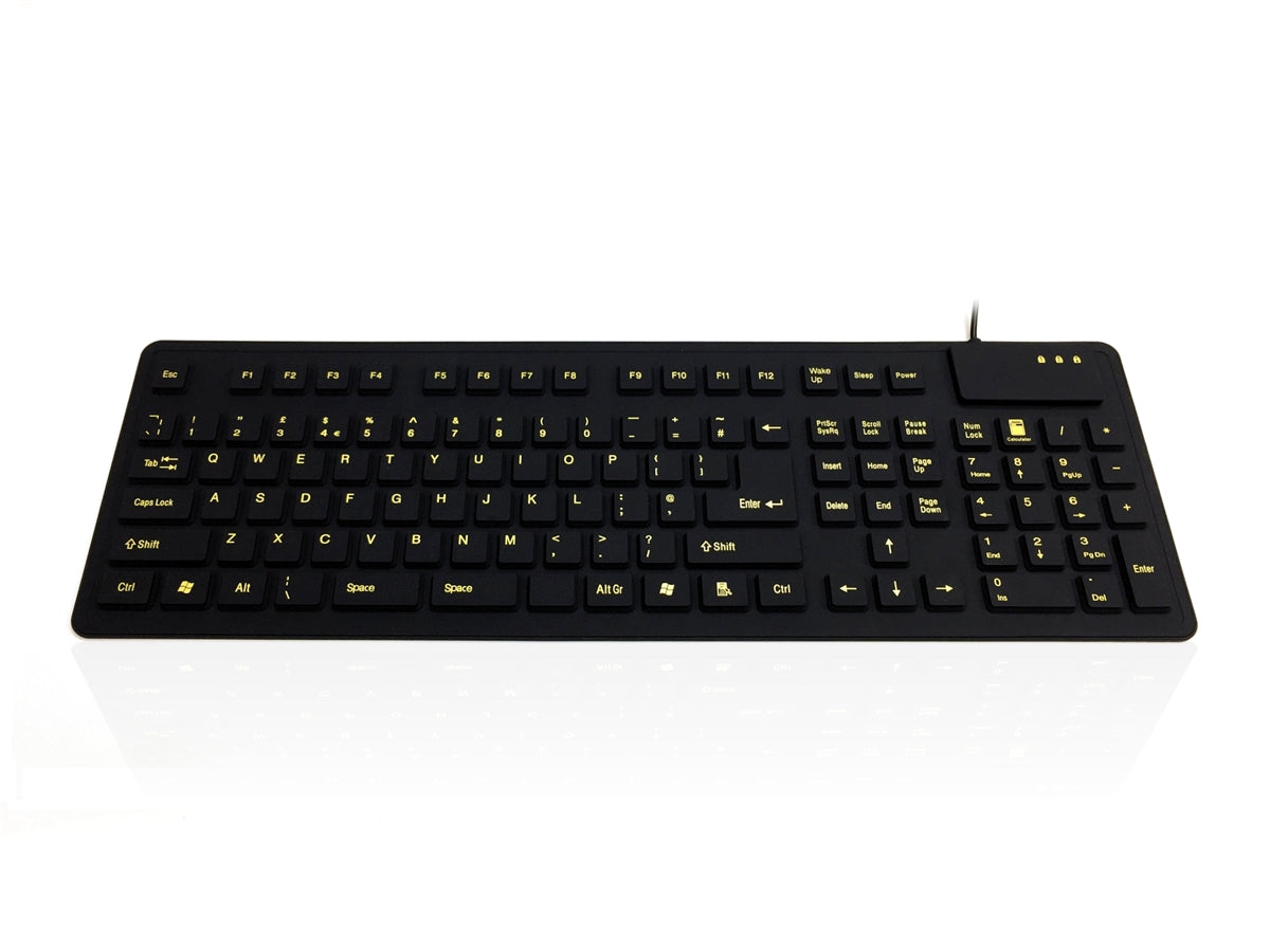 Ceratech KYB-WP127-V2-VIS Wired USB, PS2 Standard Keyboard, QWERTY (UK), Black