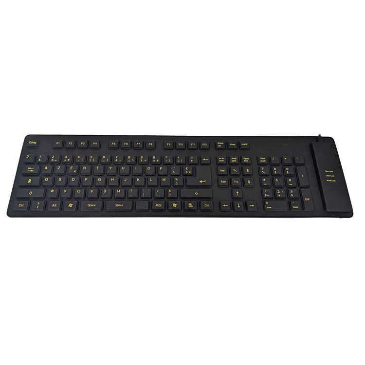 Ceratech KYB-WP127V2VISFR Wired PS2, USB Standard Keyboard, QWERTY (French), Black