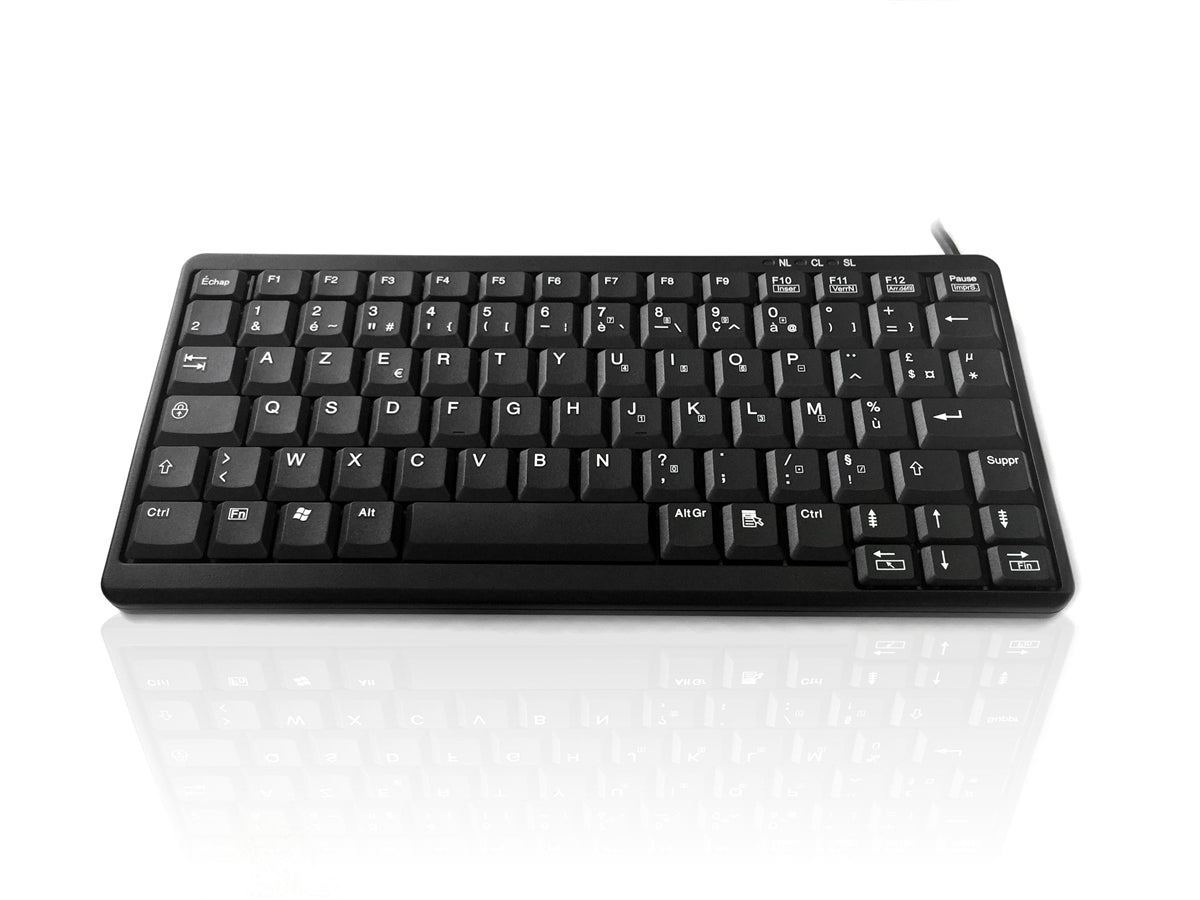 Ceratech KYB500-K82A-FR Wired PS2, USB Compact Keyboard, QWERTY (French), Black