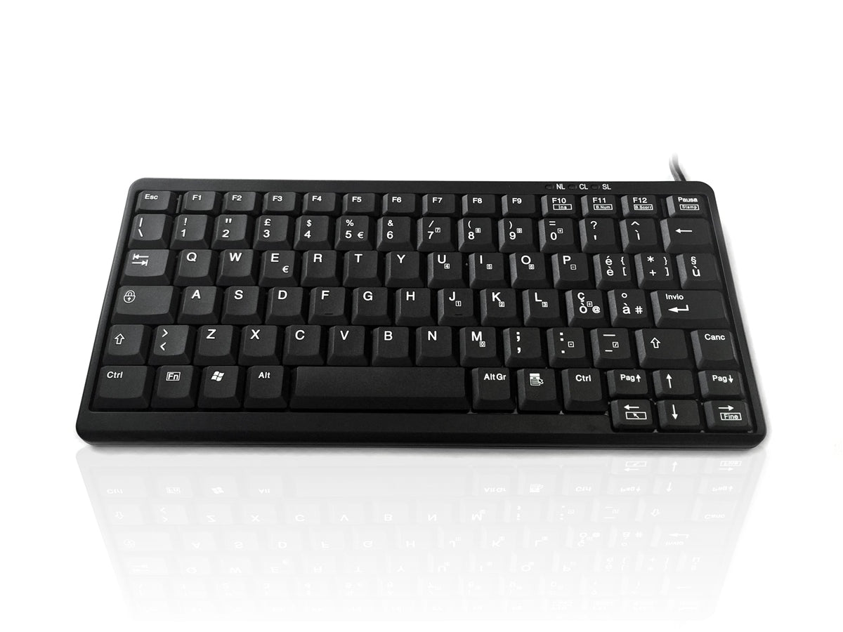 Ceratech KYB500-K82A-IT Wired USB, PS2 Compact Keyboard, QWERTY (Italy), Black