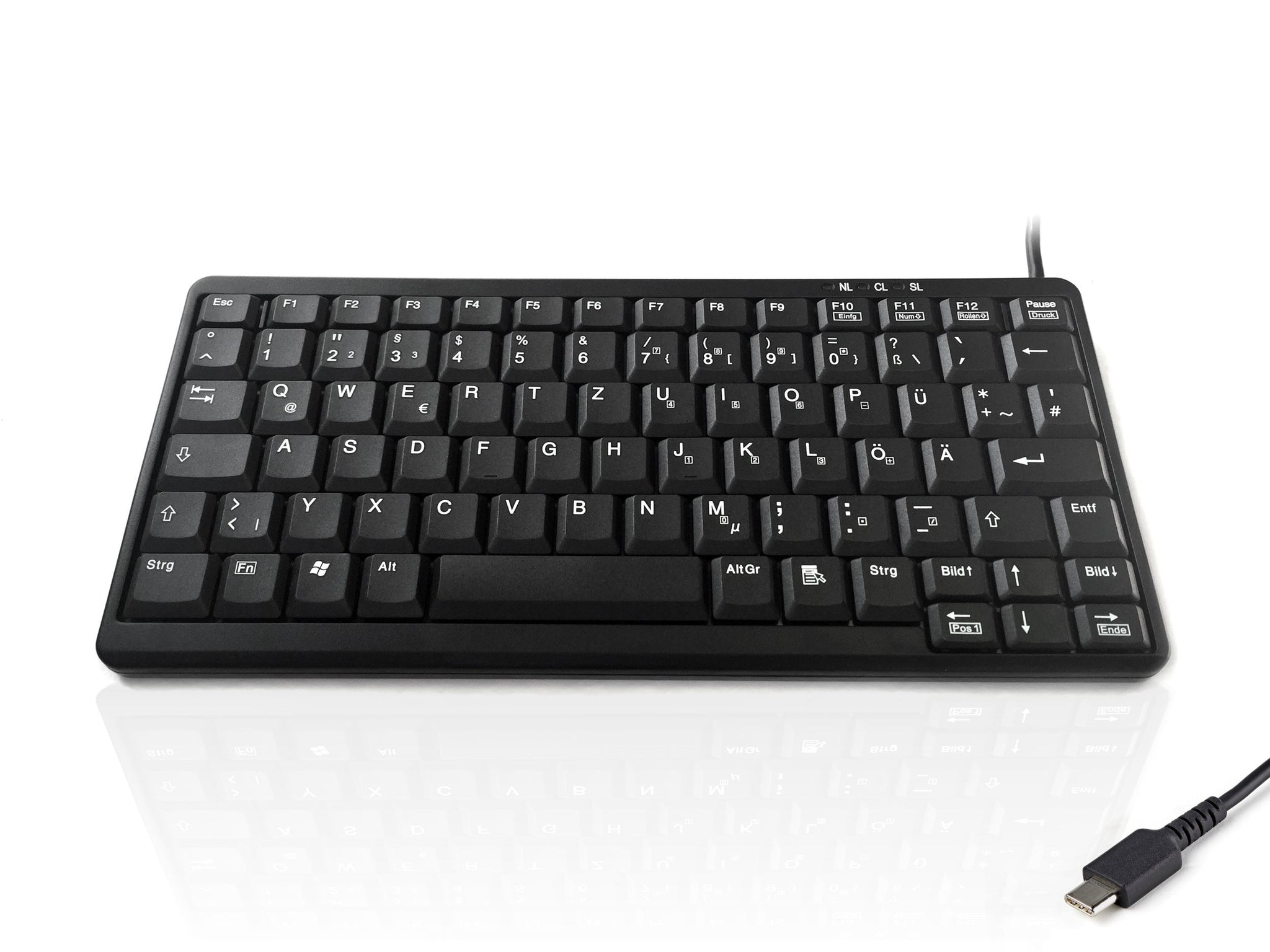 Ceratech KYB500-K82B-GR-C Wired USB Touchpad Keyboard, QWERTZ (German), Black