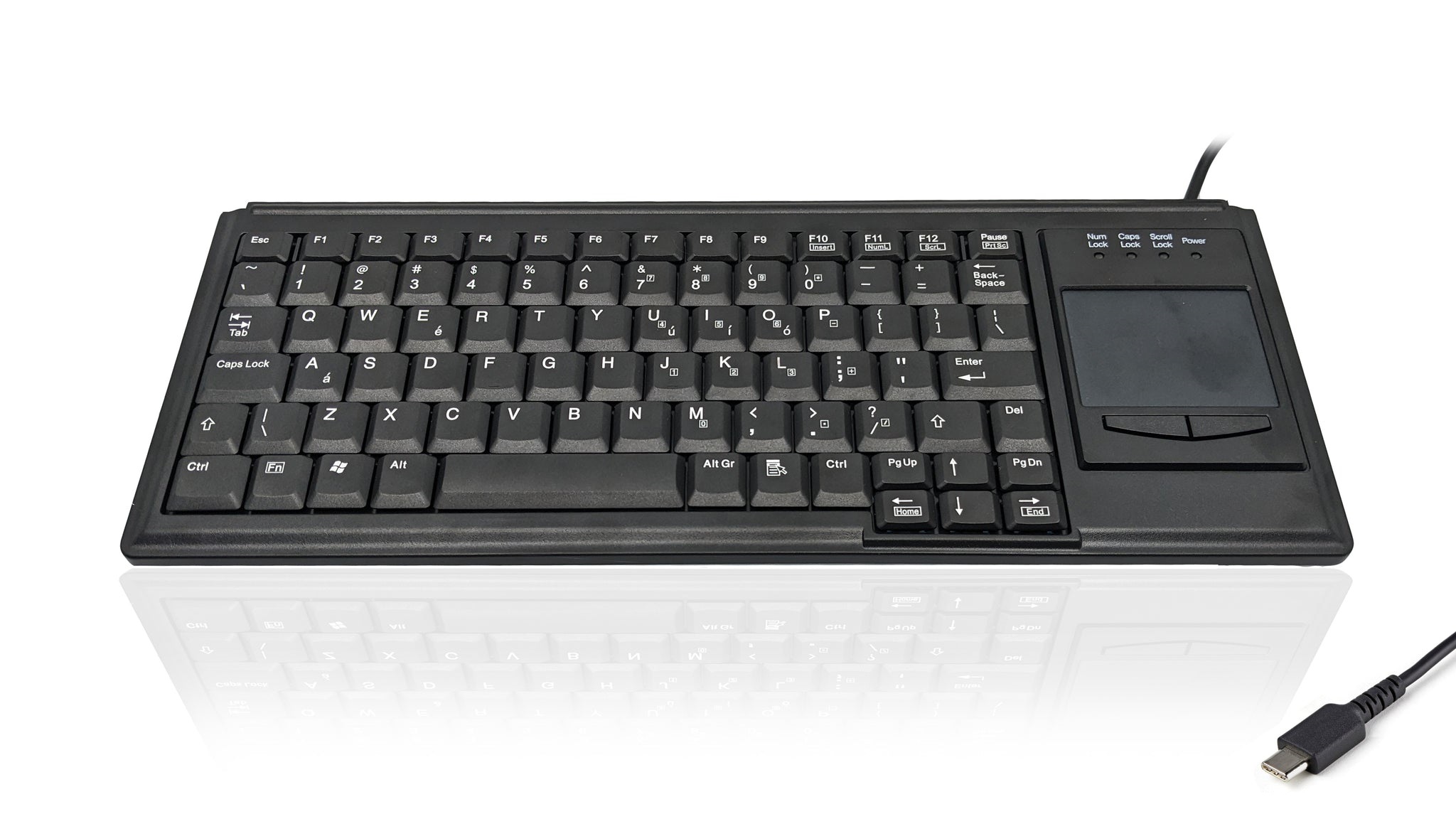 Ceratech KYB500-K82B-US-C Wired USB Touchpad Keyboard, QWERTY (US), Black