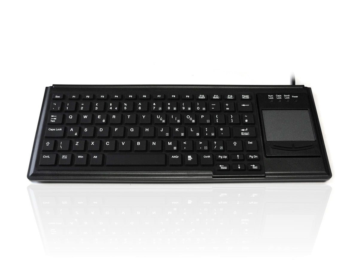 Ceratech KYB500-K82F-UB Wireless USB Compact Touchpad Keyboard, QWERTY (UK), Black