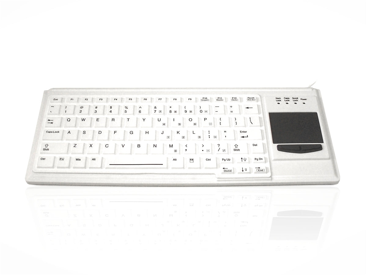 Ceratech KYB500-K82F-UB Wireless USB Compact Touchpad Keyboard, QWERTY (UK), White
