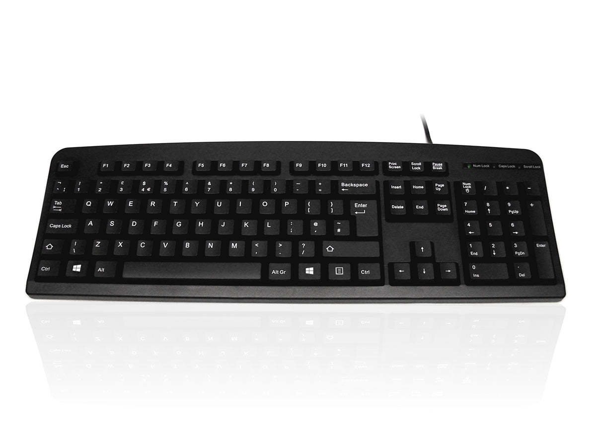 Ceratech KYBAC201-USBBLK Wired USB Multimedia Keyboard, QWERTY (UK), Black