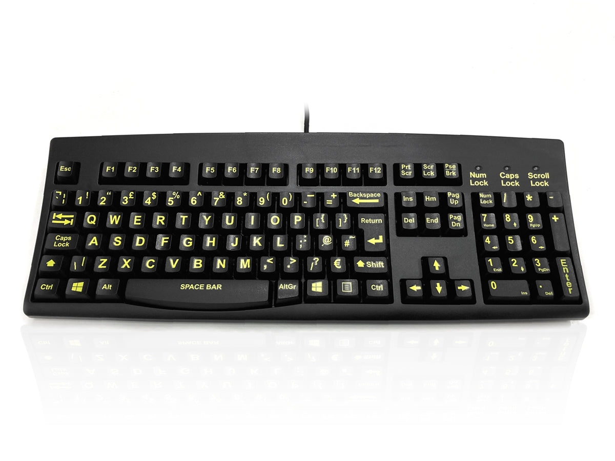 Ceratech KYBAC260-HIVISUP Wired USB Standard Keyboard, QWERTY (UK), Black