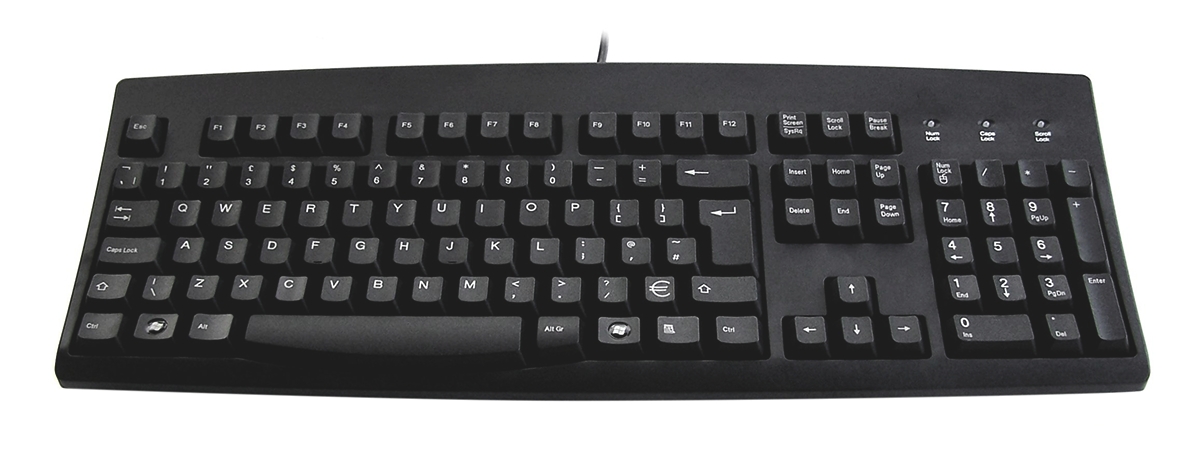 Ceratech Wired USB Standard Keyboard, QWERTY (UK), Black