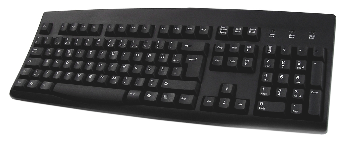 Ceratech Wired USB, PS2 Standard Keyboard, QWERTY, Black
