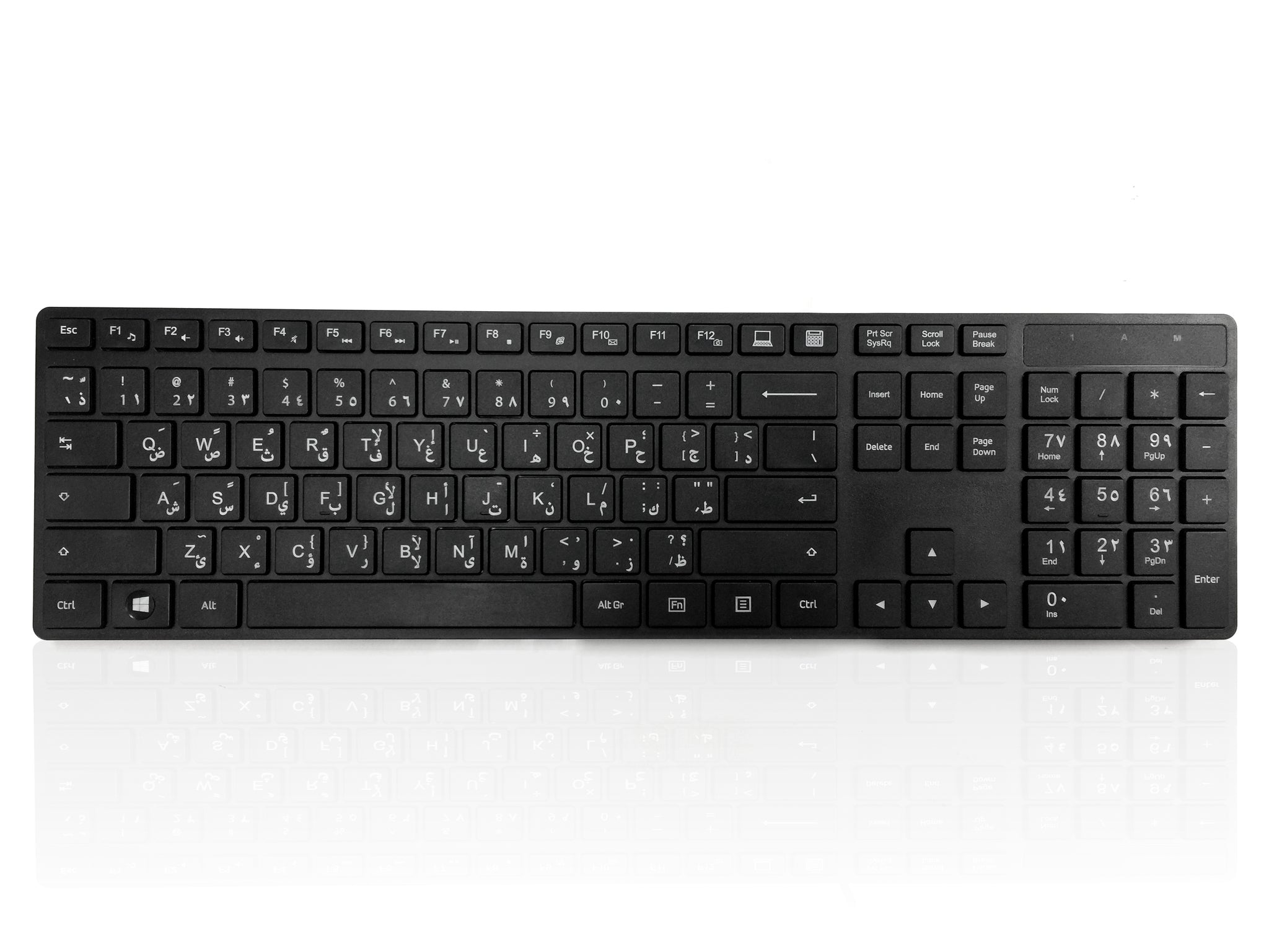 Ceratech KYBAC301-BTBK-AR Wireless USB Standard Keyboard, QWERTY (Arabic), Black