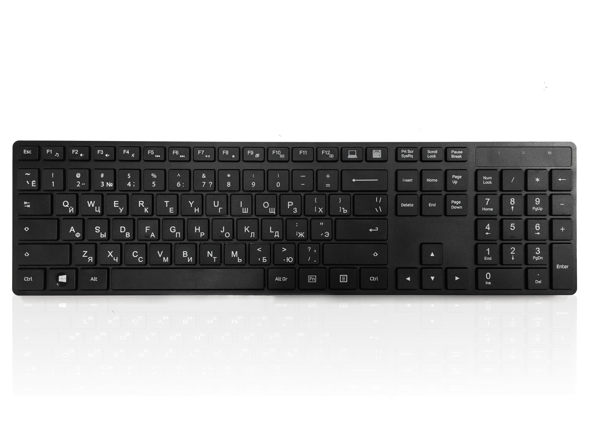 Ceratech KYBAC301-BTBK-CY Wireless USB Standard Keyboard, QWERTY, Black