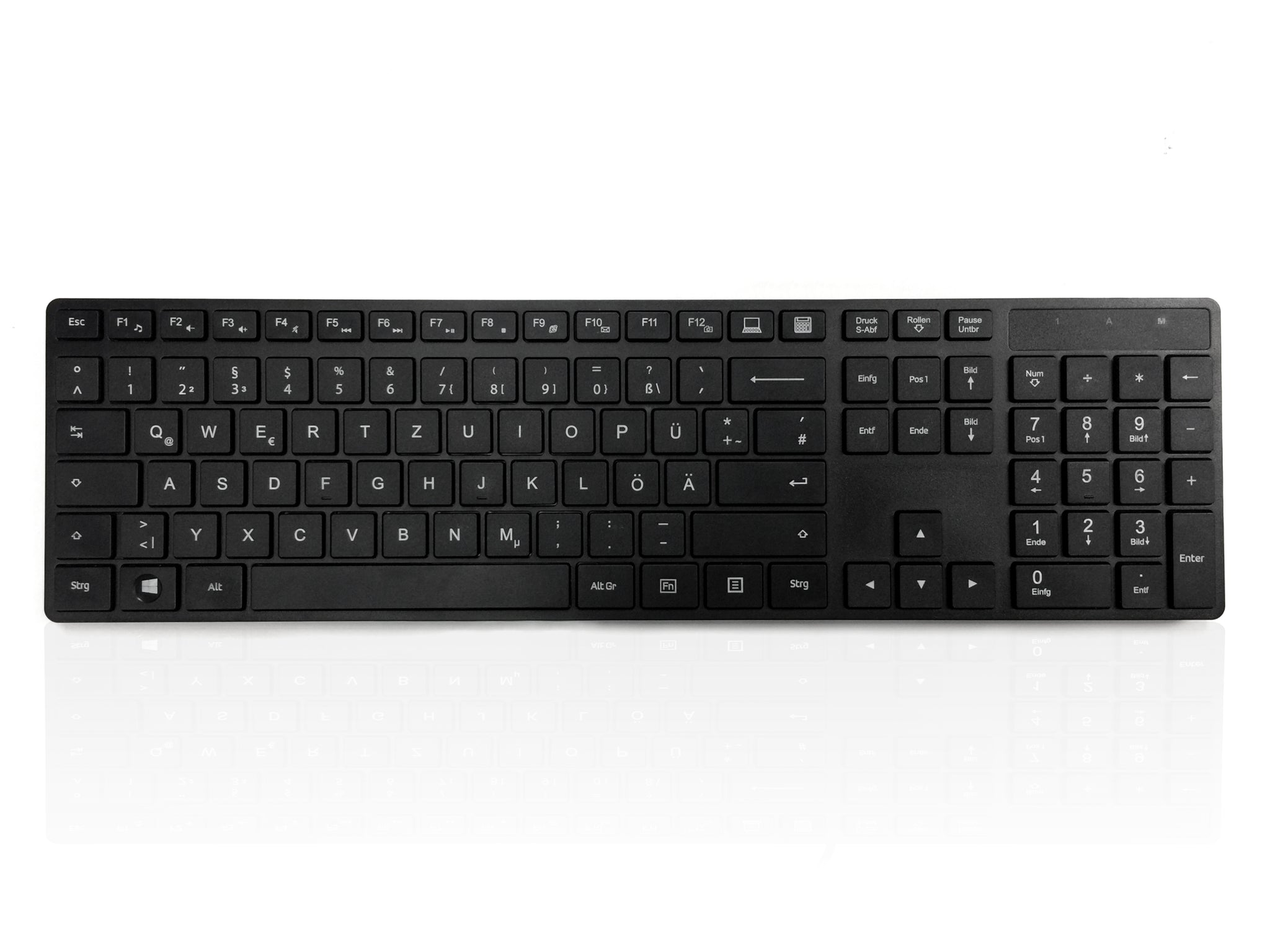 Ceratech KYBAC301-BTBK-GR Wireless USB Standard Keyboard, QWERTZ (German), Black