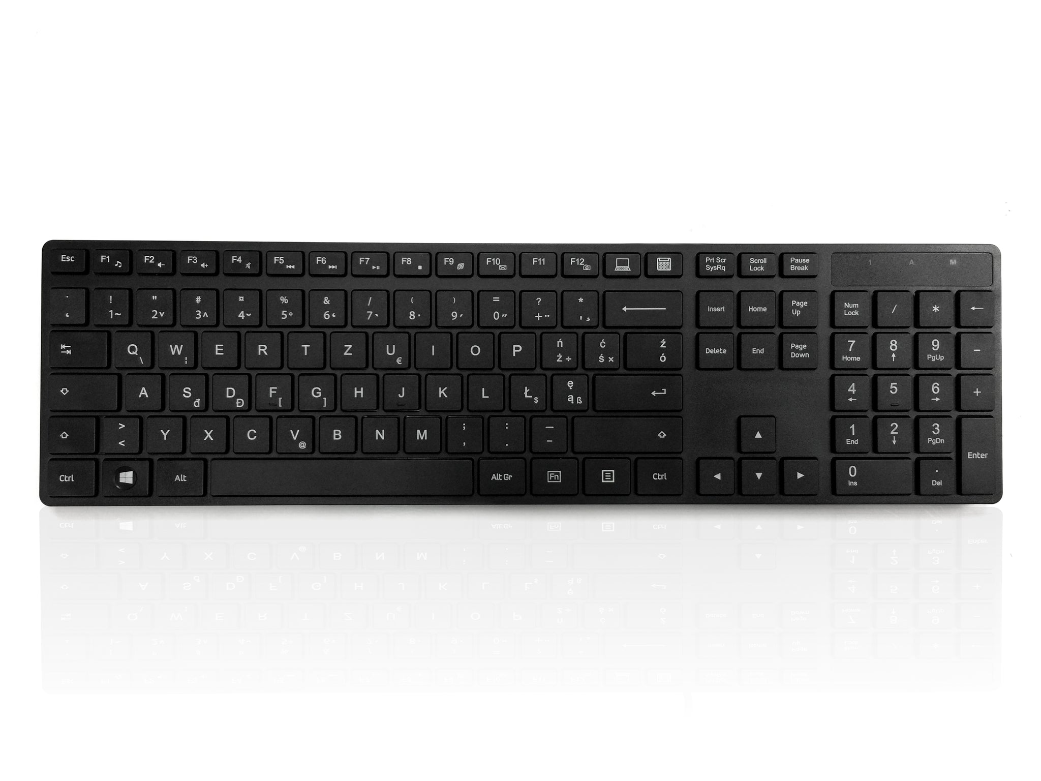 Ceratech KYBAC301-BTBK-PL Wireless USB Standard Keyboard, QWERTY, Black
