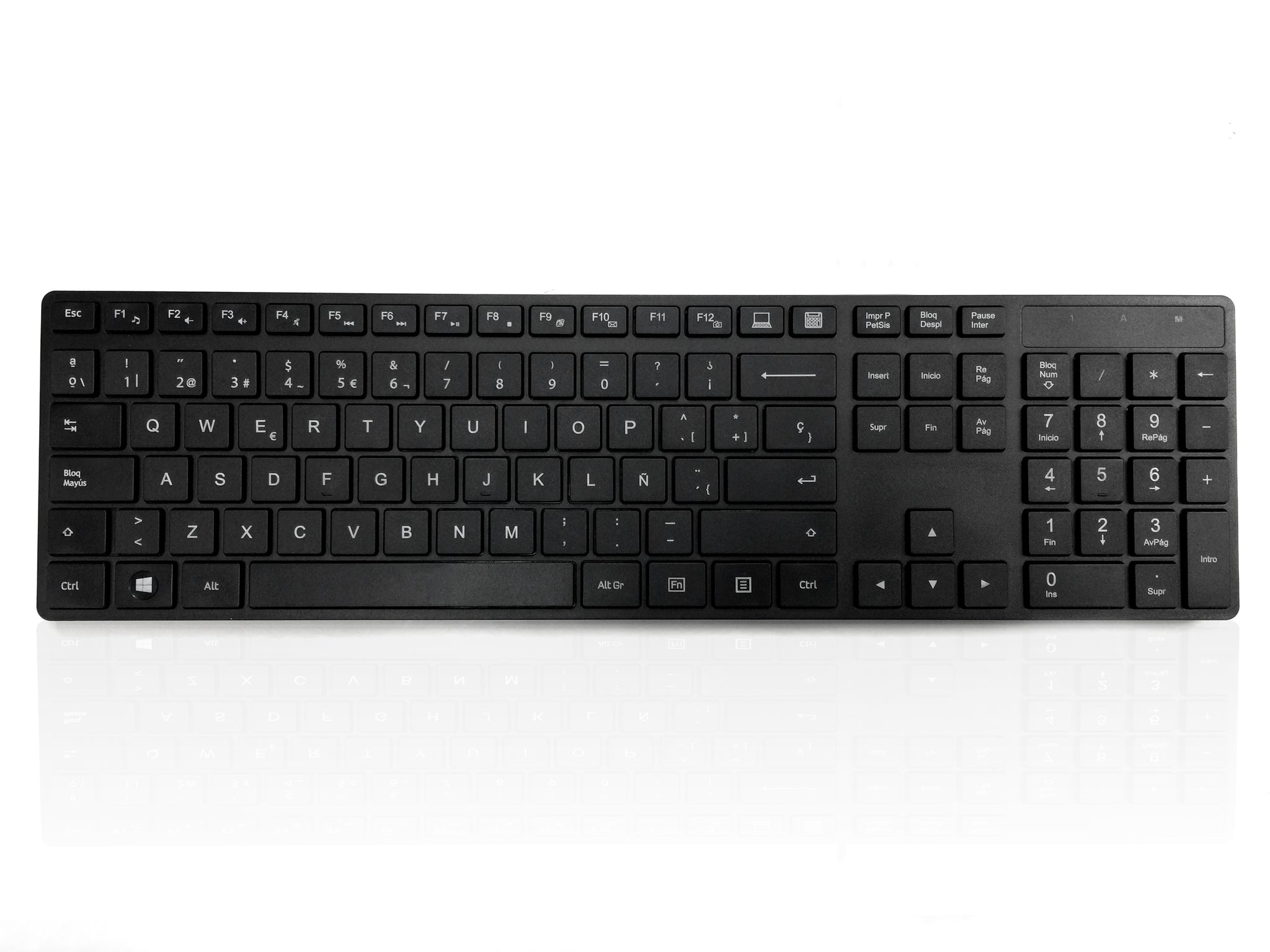 Ceratech KYBAC301-BTBK-SP Wireless USB Standard Keyboard, QWERTY (Spain), Black