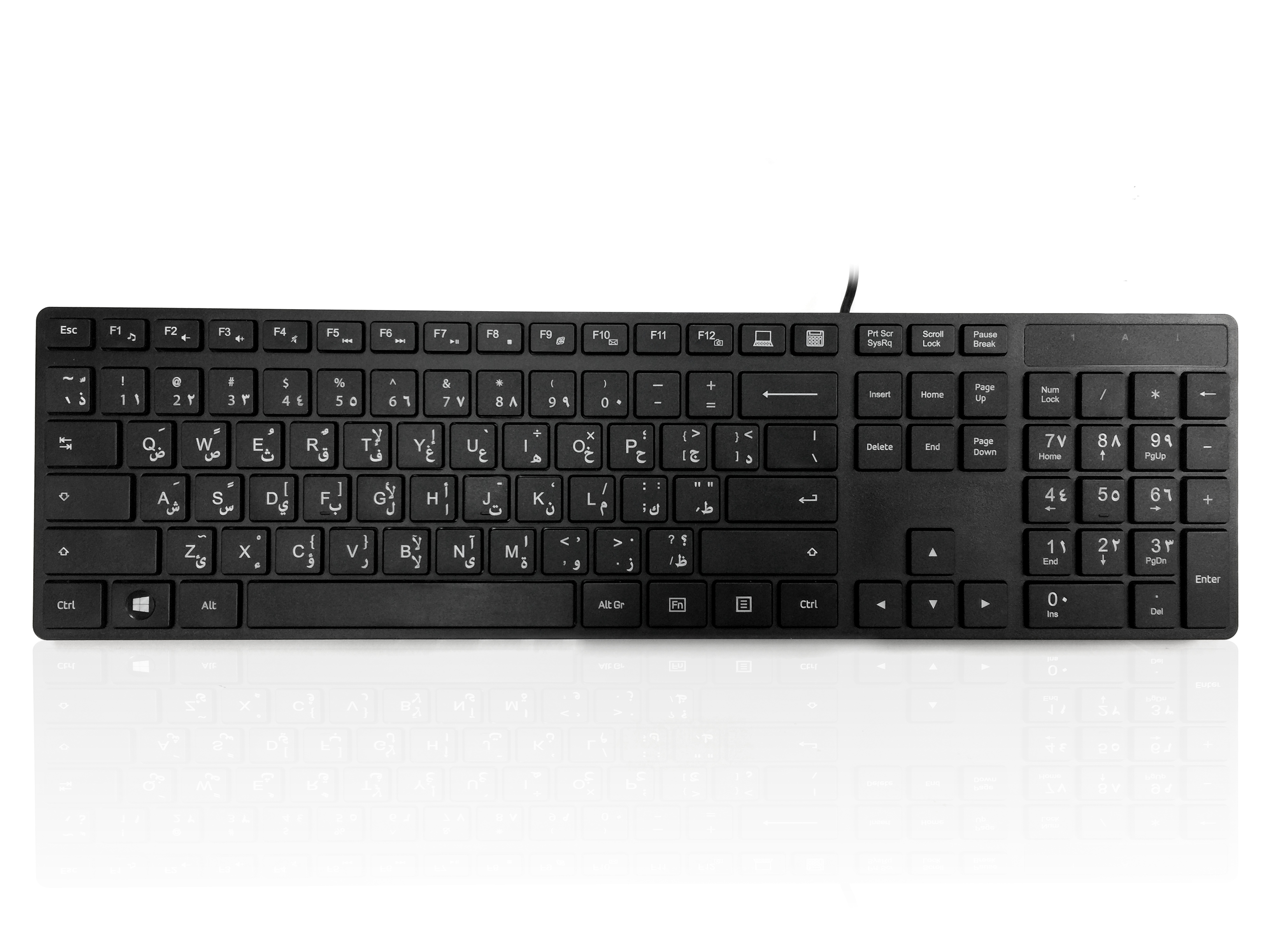 Ceratech KYBAC301-PBLK-AR Wired PS2 Multimedia Keyboard, QWERTY (Arabic), Black