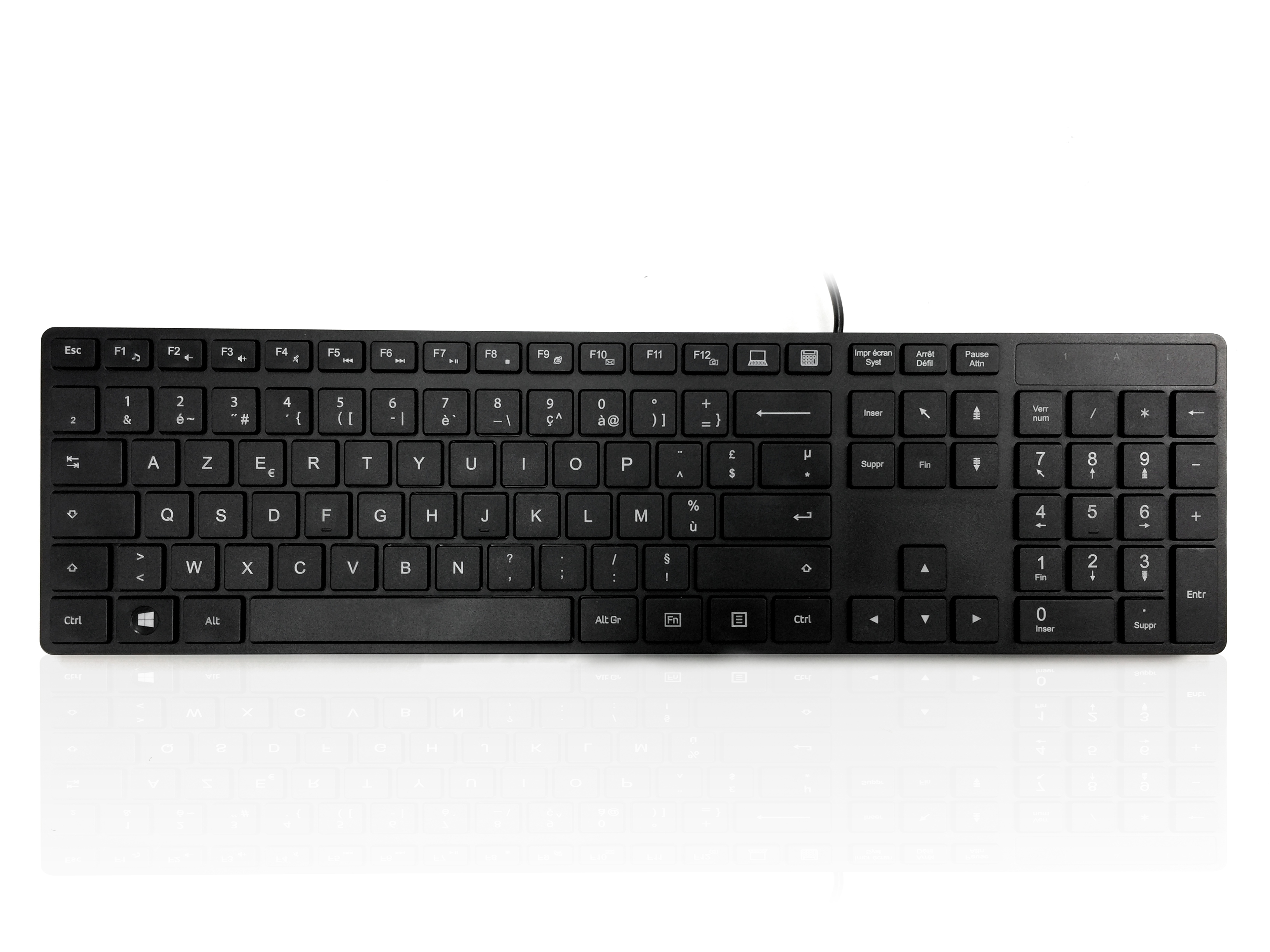 Ceratech KYBAC301-PBLK-FR Wired PS2 Multimedia Keyboard, QWERTY (French), Black