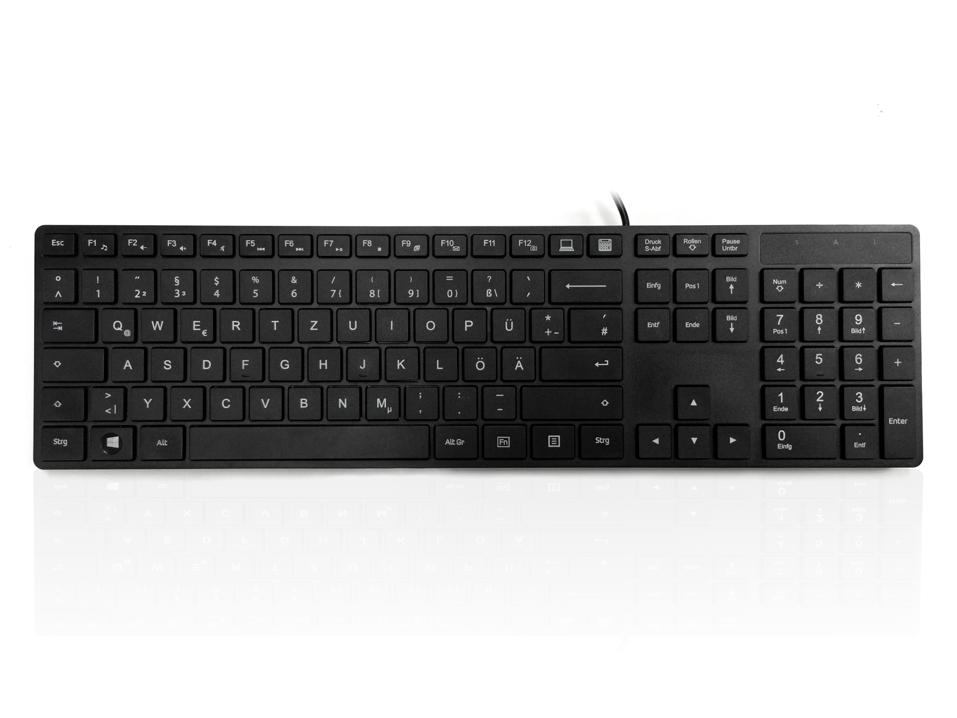 Ceratech KYBAC301-PBLK-GR Wired PS2 Multimedia Keyboard, QWERTZ (German), Black