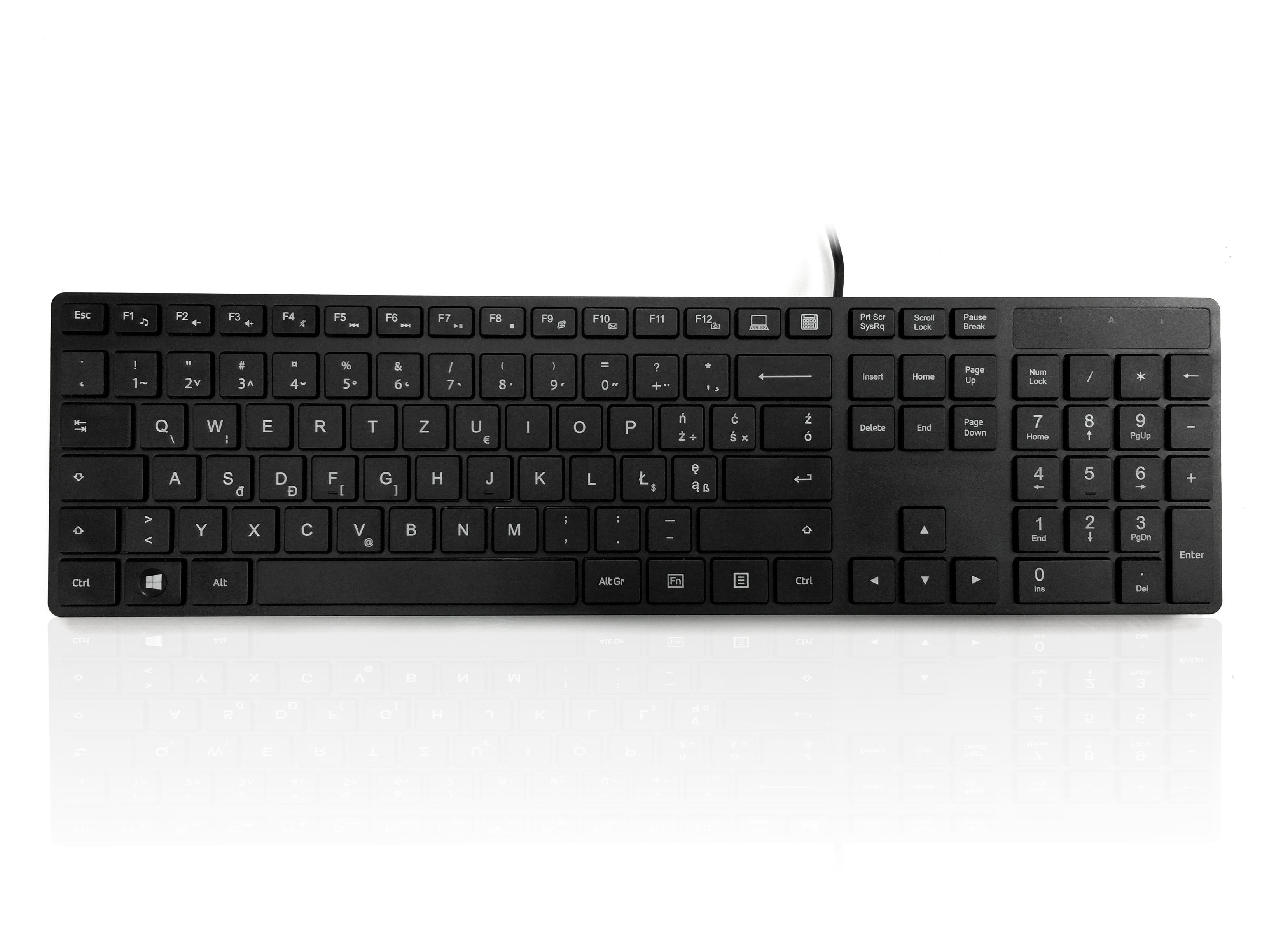 Ceratech KYBAC301-PBLK-PL Wired PS2 Multimedia Keyboard, QWERTY (Polish), Black