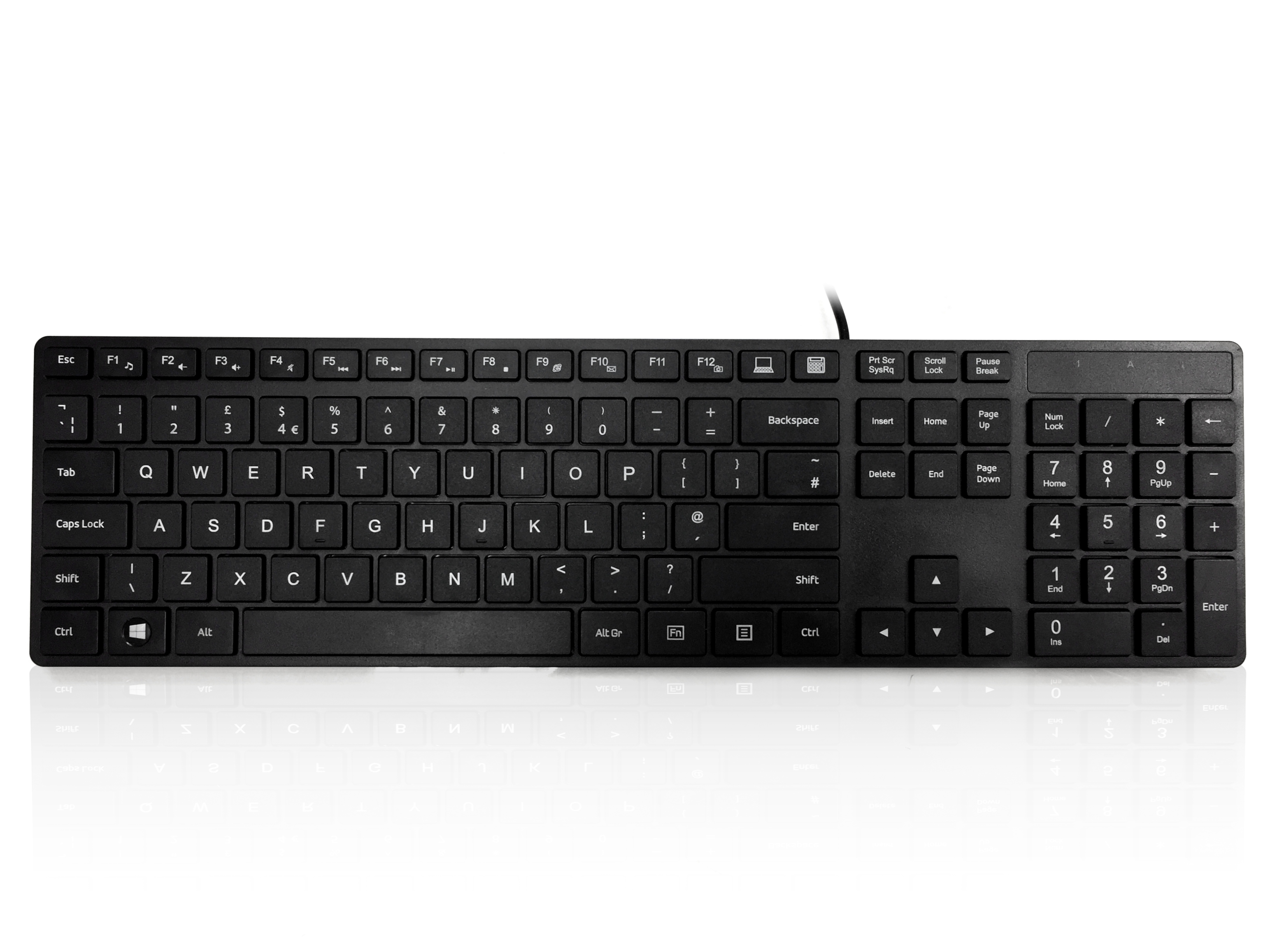 Ceratech KYBAC301-PBLK Wired PS2 Multimedia Keyboard, QWERTY (UK), Black