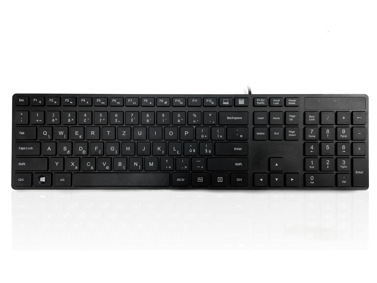 Ceratech KYBAC301-UBLK-CZ Wired USB Multimedia Keyboard, QWERTY, Black