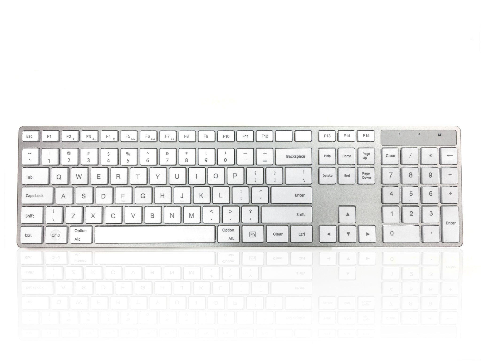 Ceratech KYBAC301-UMAC-US Wired USB Multimedia Keyboard, QWERTY (US), White, Silver