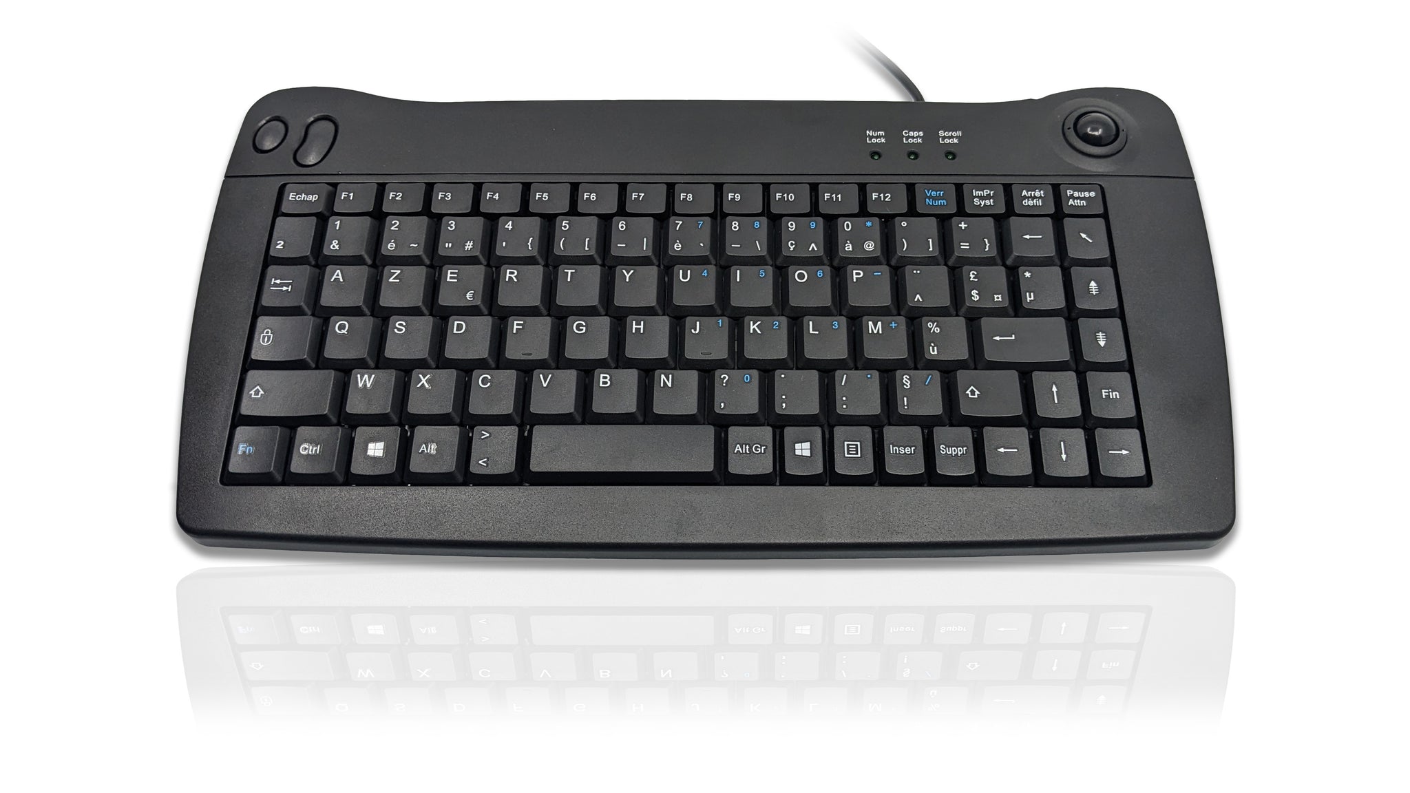 Ceratech KYBAC5010-PBKFR Wired PS2, USB Compact Keyboard, QWERTY (French), Black