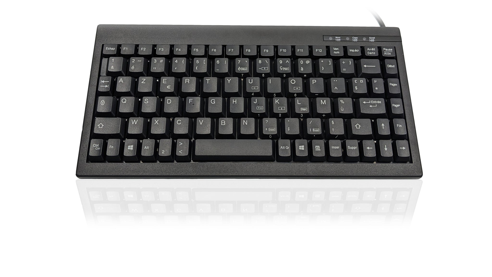 Ceratech KYBAC595-PS2BKFR Wired PS2 Compact Keyboard, QWERTY (French), Black