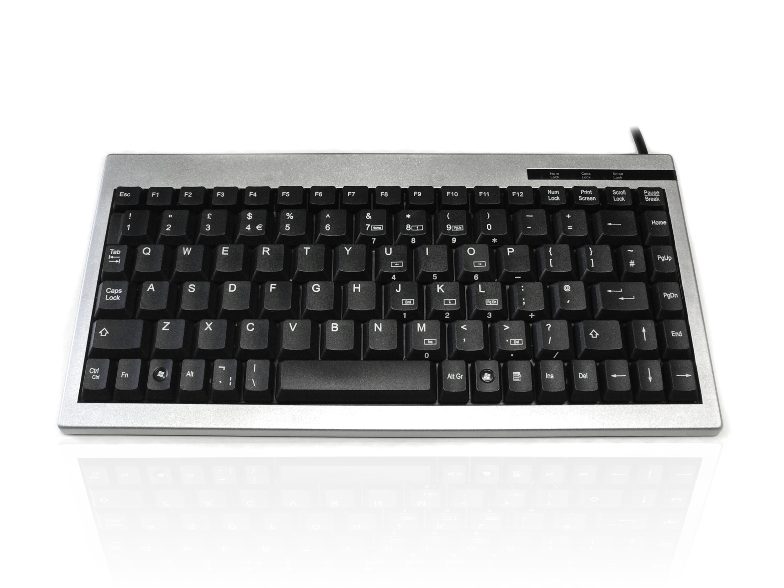 Ceratech KYBAC595-PS2SIL Wired USB Compact Keyboard, QWERTY (French), Silver