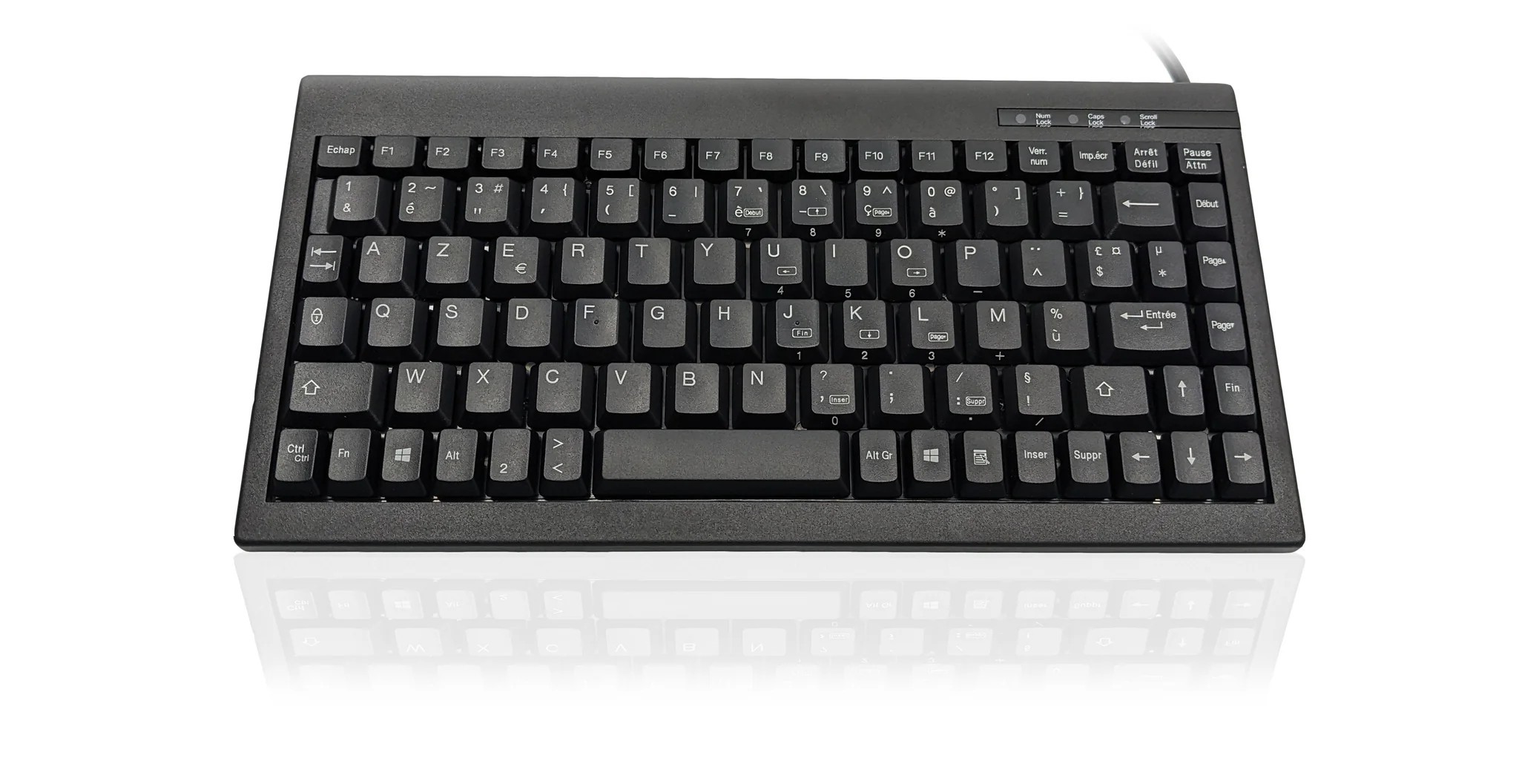 Ceratech KYBAC595-USBBKFR Wired PS2, USB Compact Keyboard, QWERTY (French), Black