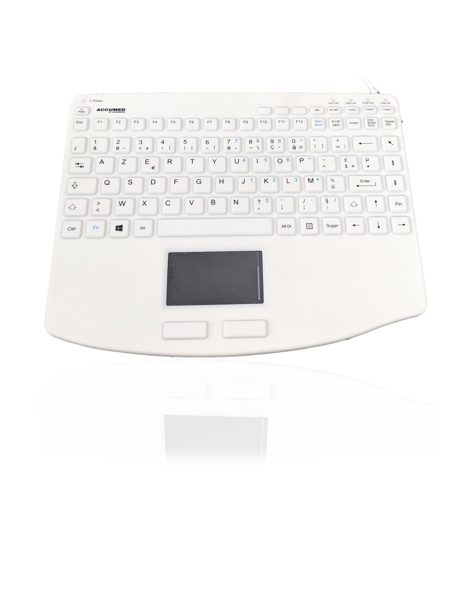 Ceratech KYBNA-540CV2WGR Wired USB Standard Keyboard, QWERTY (French), White