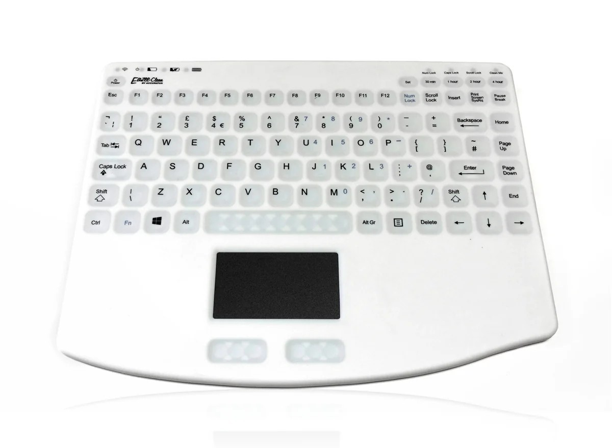 Ceratech KYBNA-RF-540CV3W Wireless RF Medical Keyboard, QWERTY (UK), White