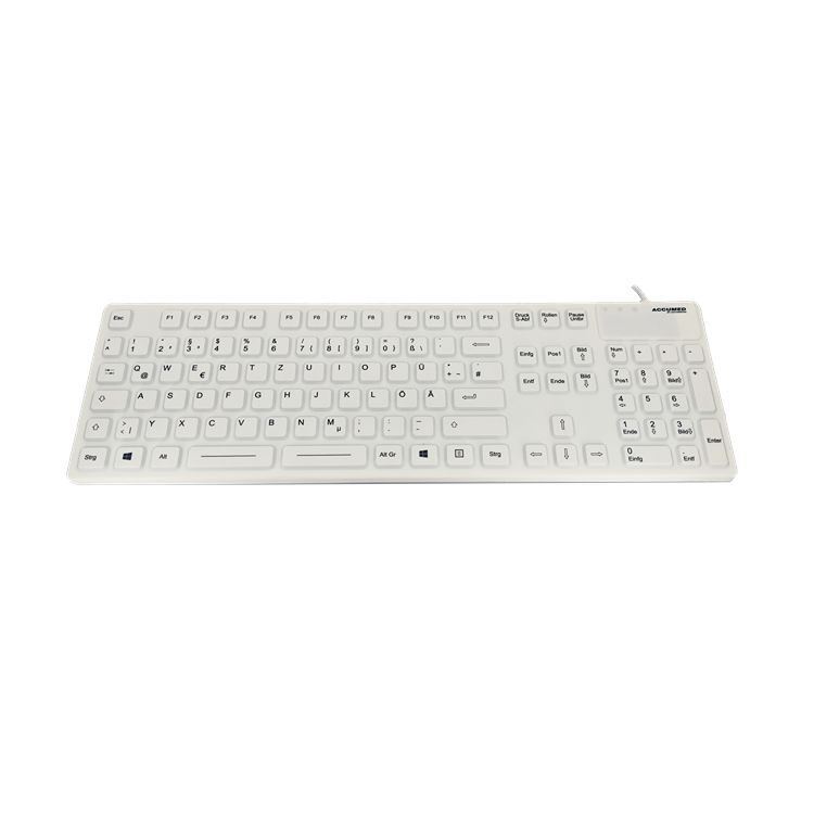 Ceratech KYBNA-SIL105WHGR Wired USB, PS2 Medical Keyboard, QWERTZ (German), White