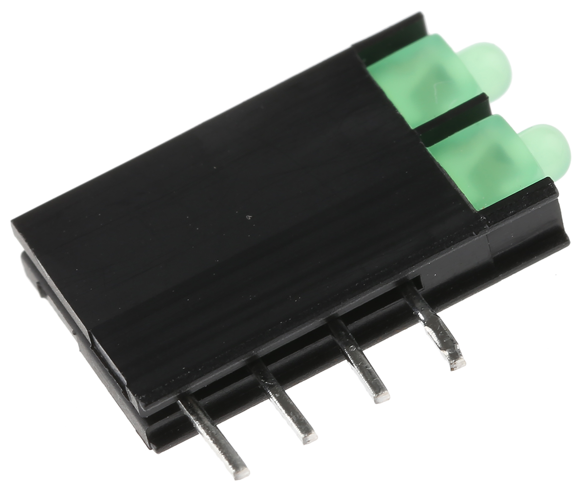 Kingbright L-4060VH/2GD Green Right Angle PCB LED Indicator, 2 LEDs 3 mm (T-1) 2.5 V