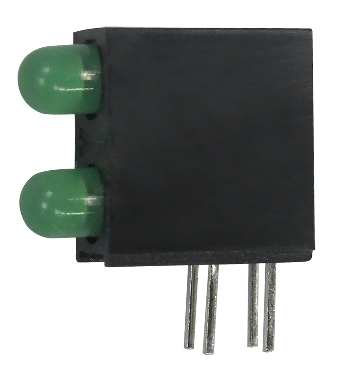 Kingbright L-93A8EB/2GD Green Right Angle PCB LED Indicator, 2 LEDs 3 mm (T-1) 2.5 V