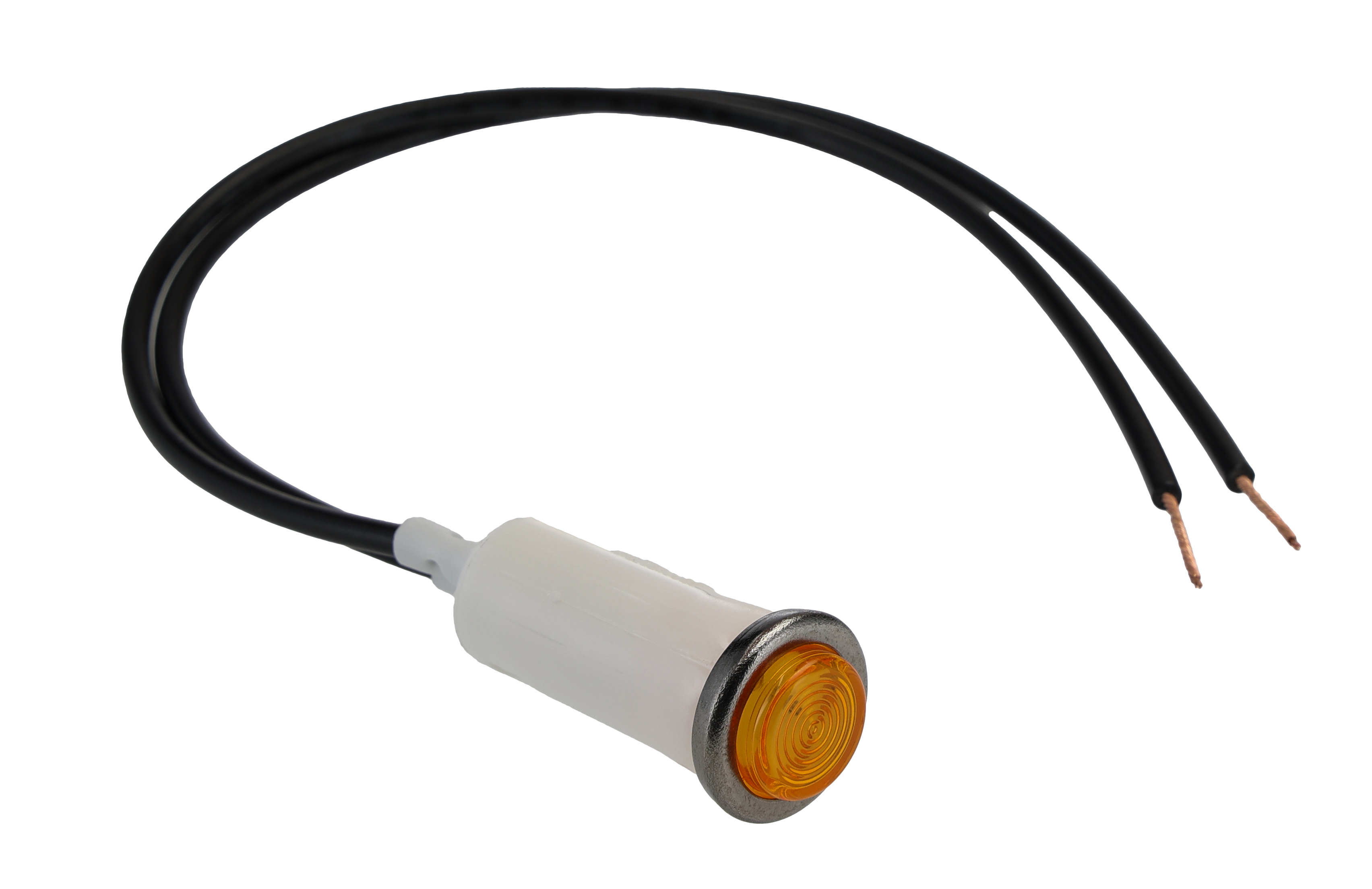 Arcolectric (Bulgin) Ltd 0067 Series Orange Panel Mount Indicator, 230V ac, Lead Wire Termination Panel Mount, Prominent