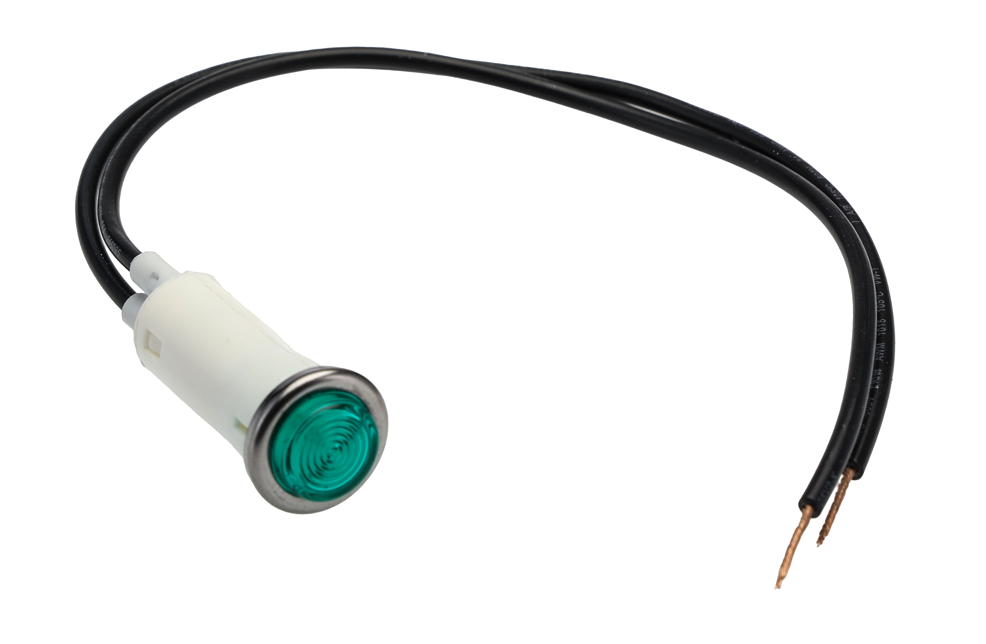 Arcolectric (Bulgin) Ltd 0067 Series Green Panel Mount Indicator, 230V ac, Lead Wire Termination