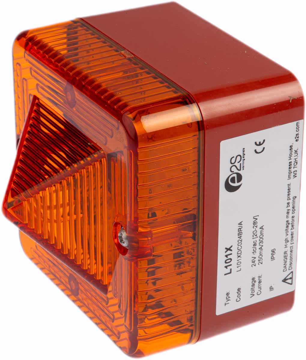 l101xdc024bra e2s L101X Series Amber Flashing Beacon 230V ac/dc, Xenon Bulb Surface, IP66